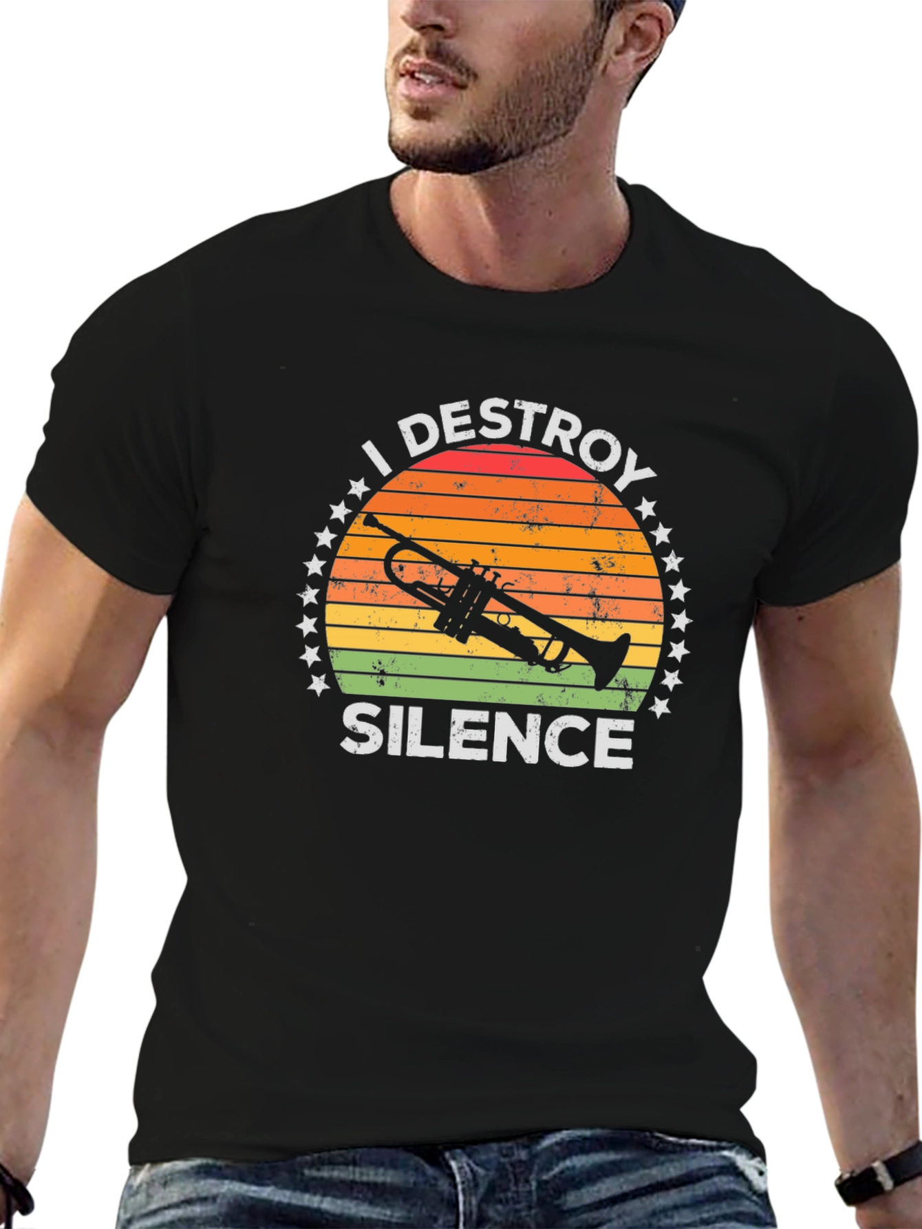 I Destroy Silence Trumpet Graphic Tee