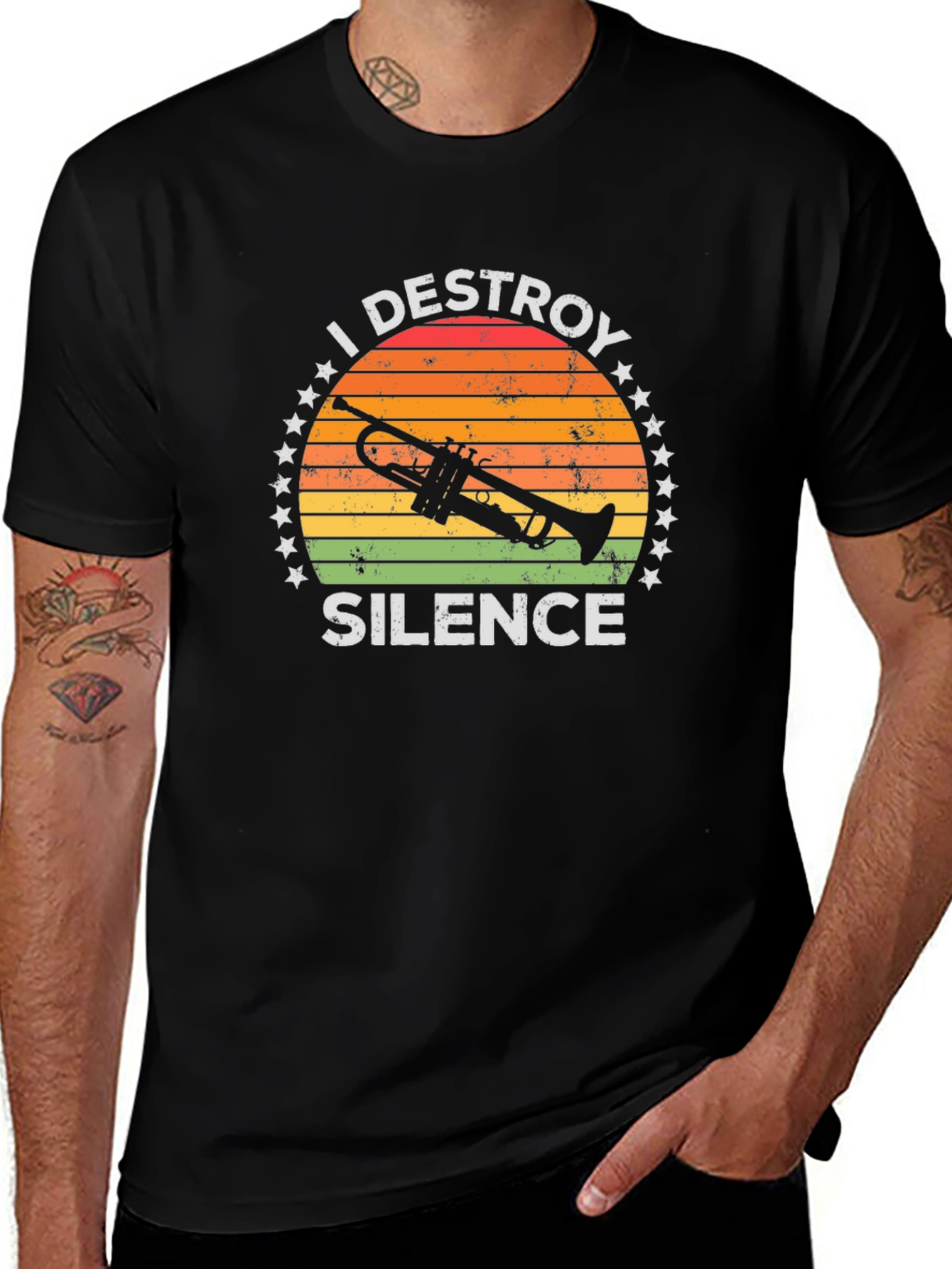 I Destroy Silence Trumpet Graphic Tee