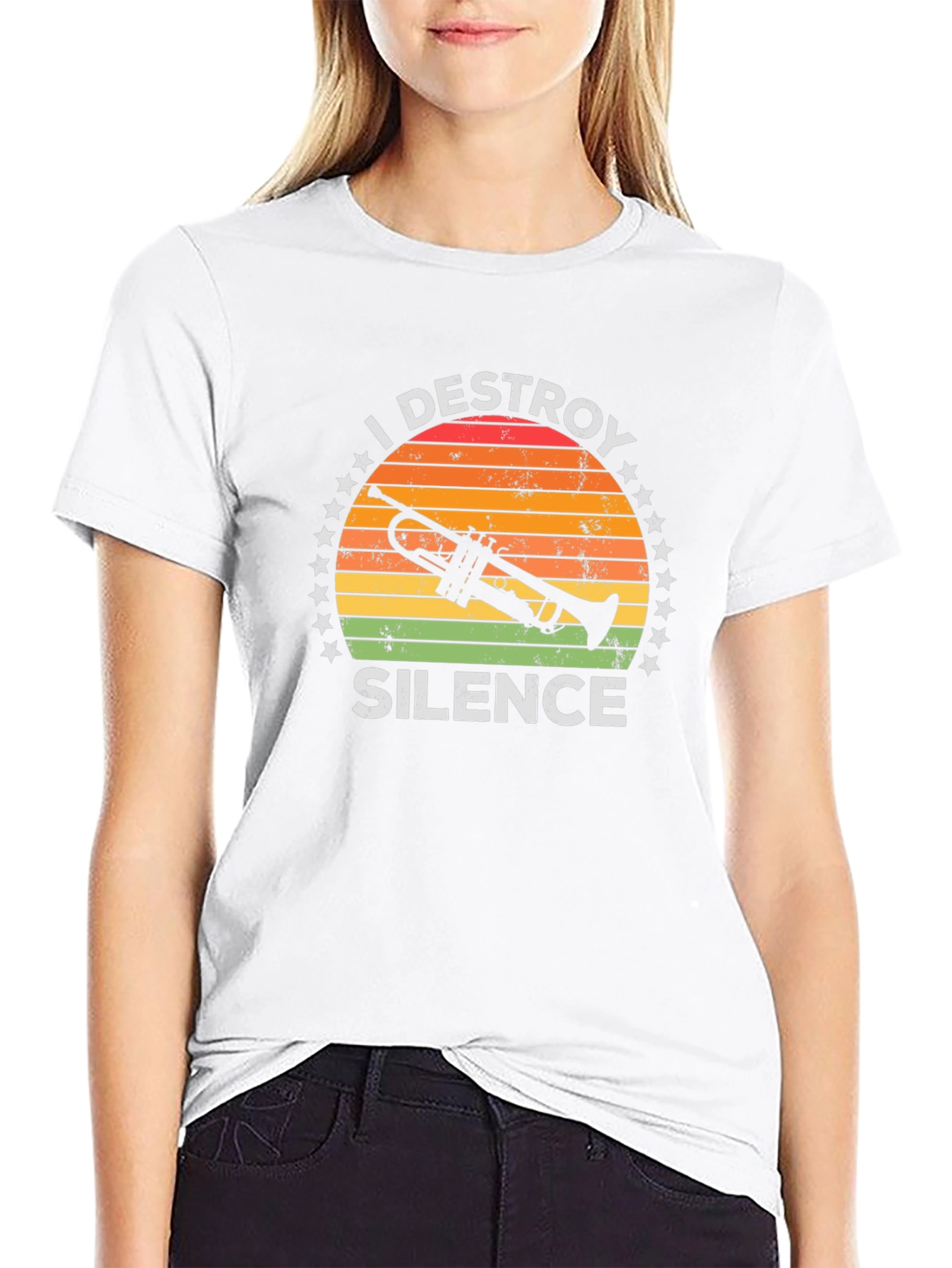 I Destroy Silence Trumpet Graphic Tee