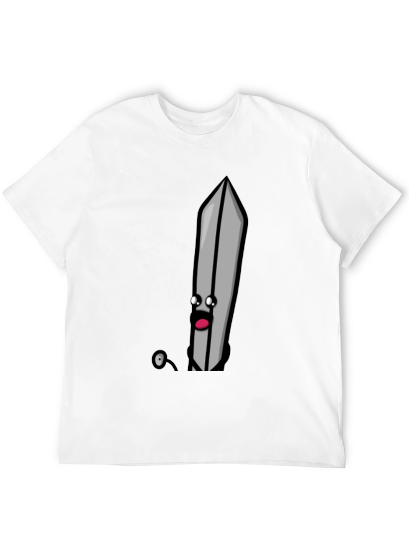 Cartoon Sword T-Shirt - Black Humorous Design