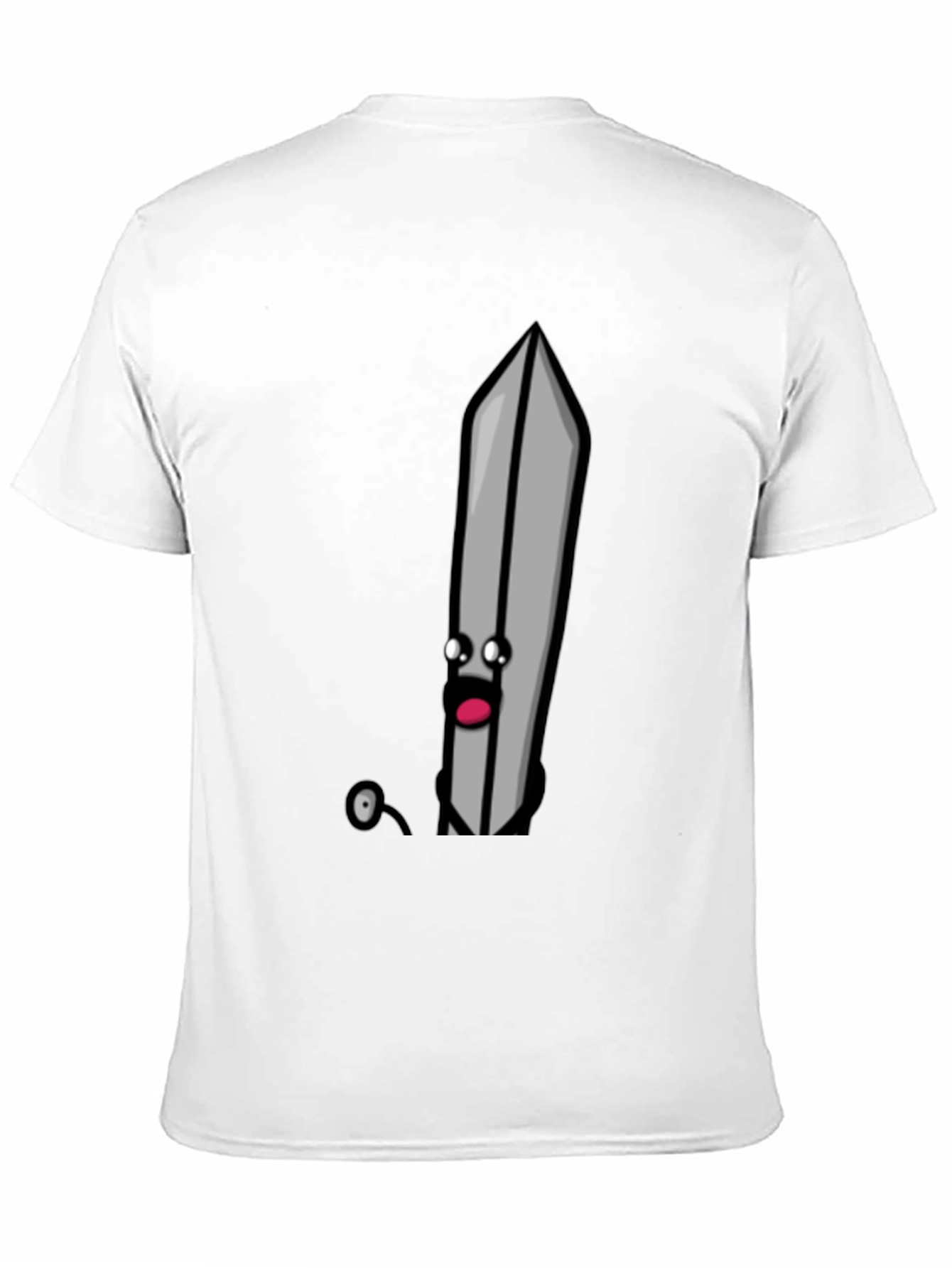 Cartoon Sword T-Shirt - Black Humorous Design