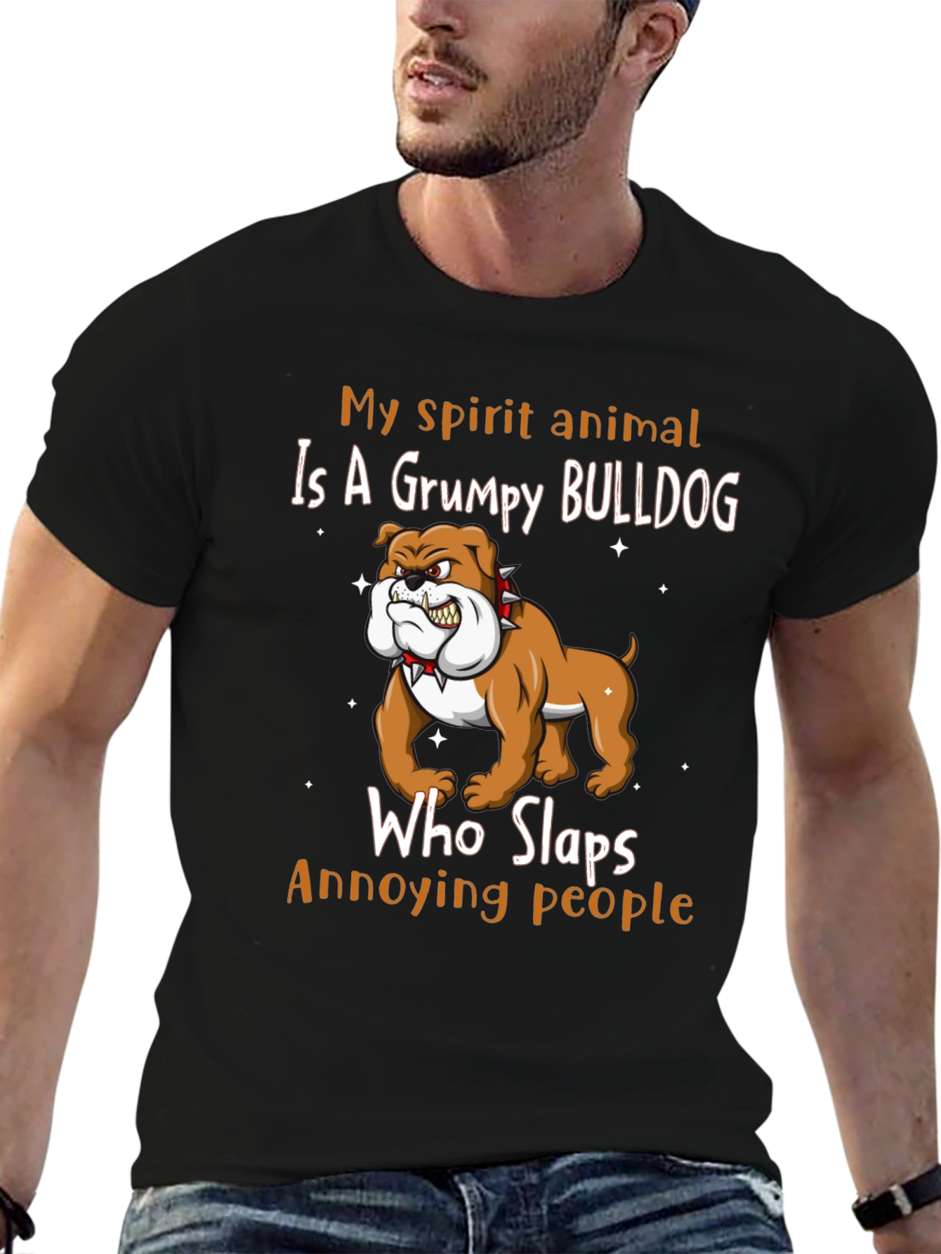 Grumpy Bulldog Spirit Animal T-Shirt