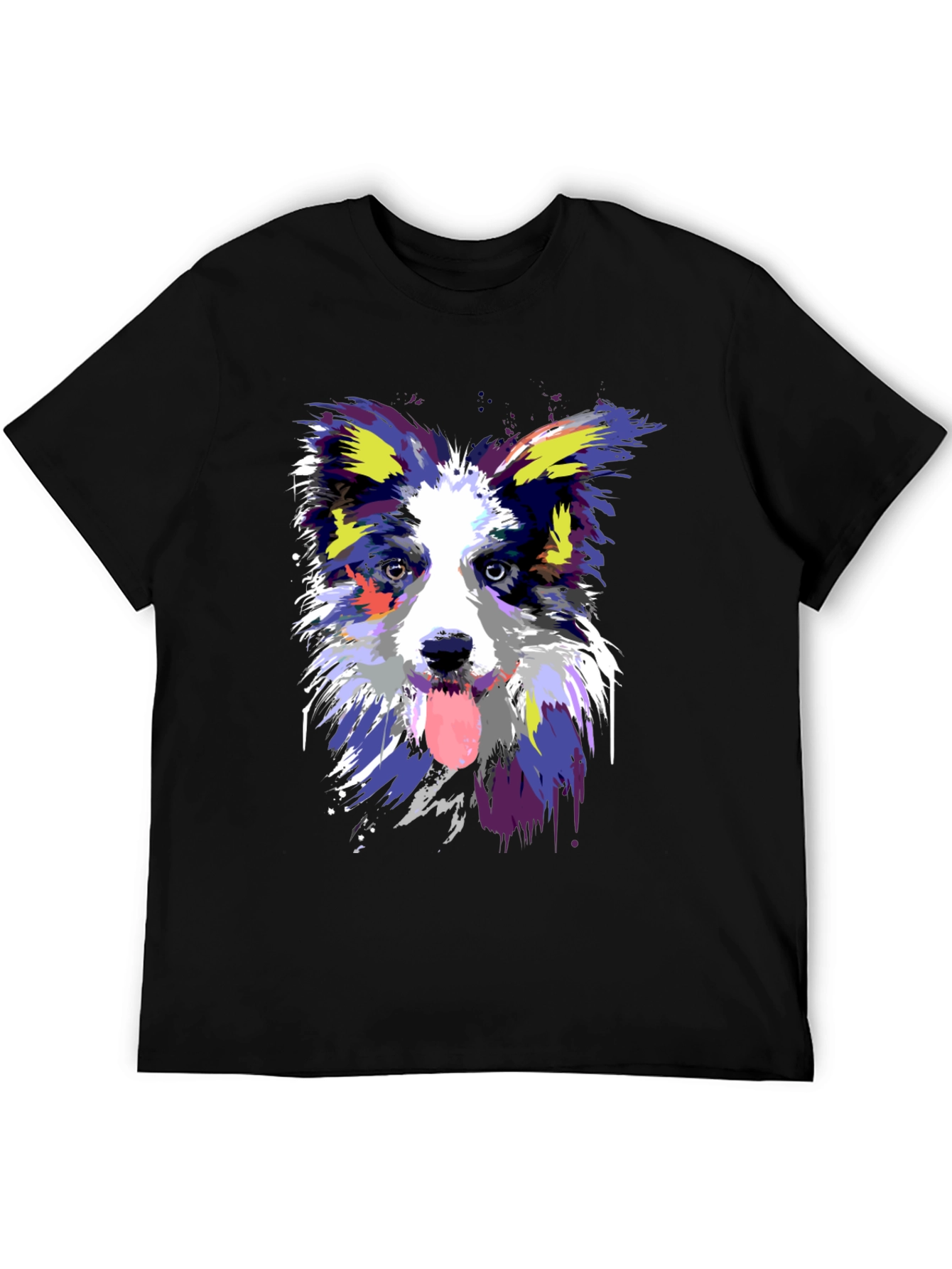 Dog Art Graphic Black T-Shirt