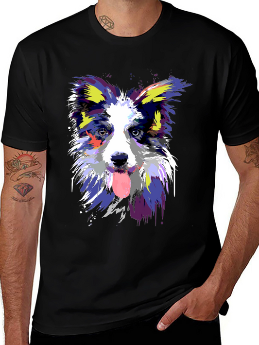 Dog Art Graphic Black T-Shirt