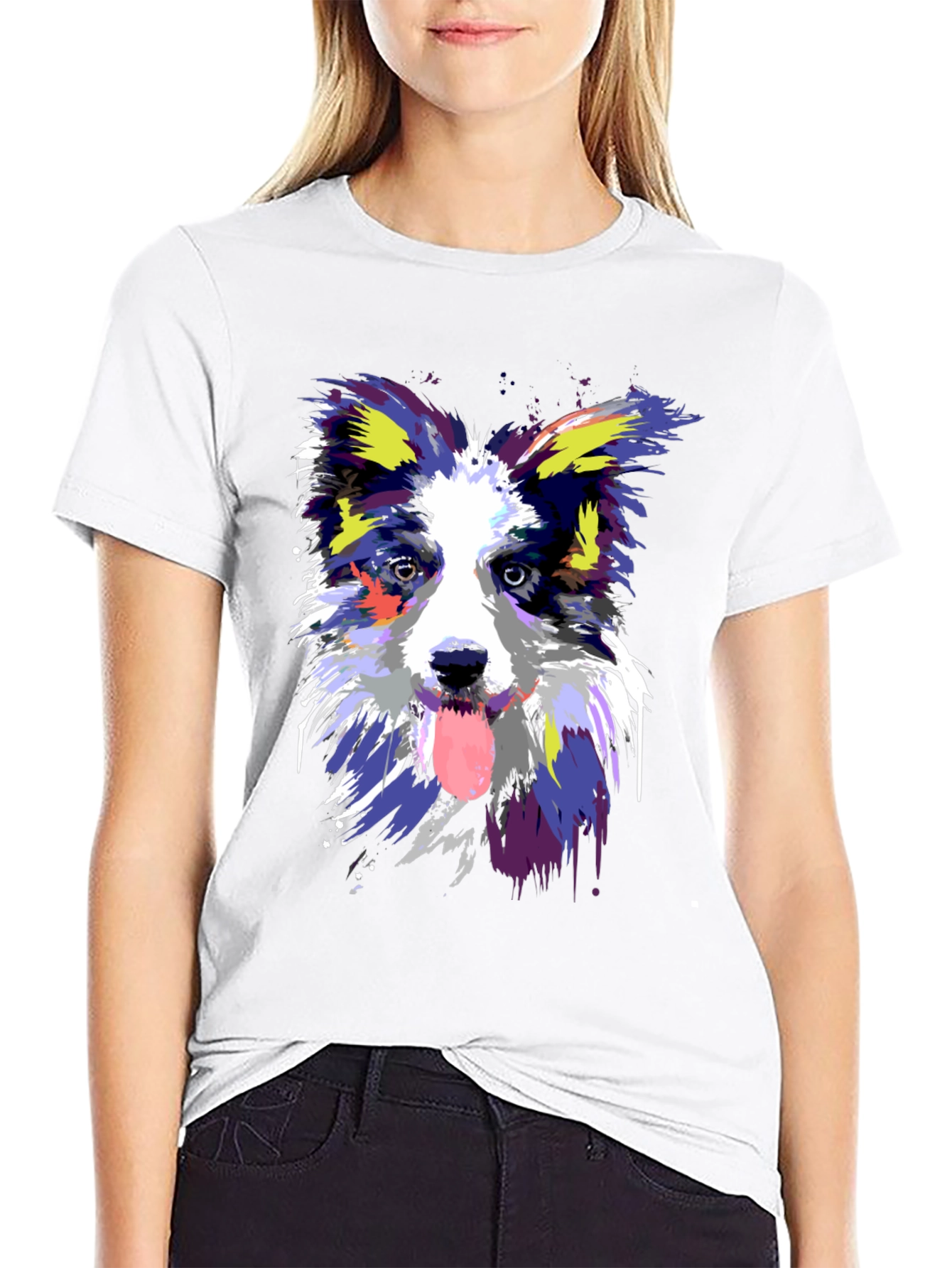 Dog Art Graphic Black T-Shirt