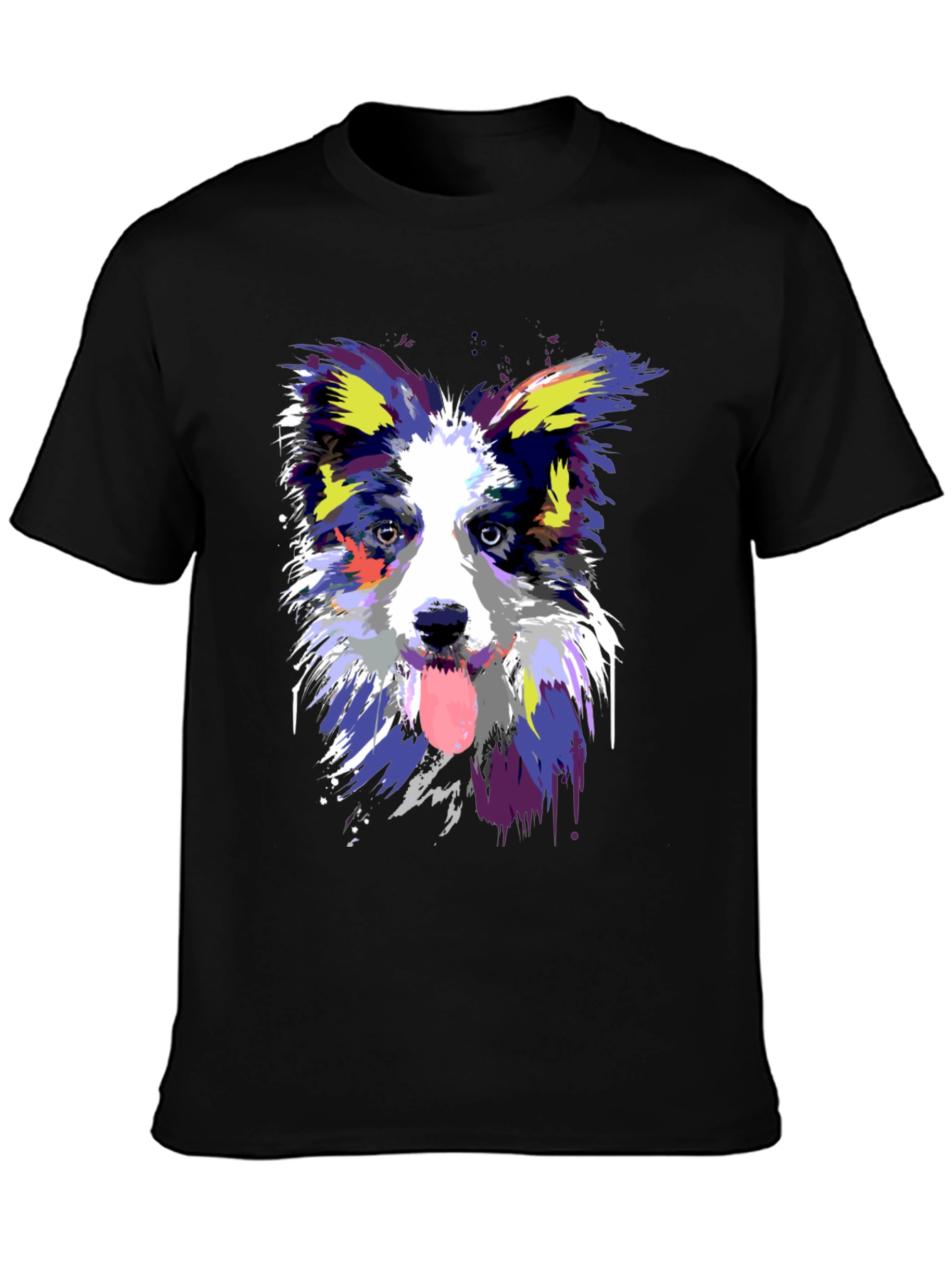 Dog Art Graphic Black T-Shirt