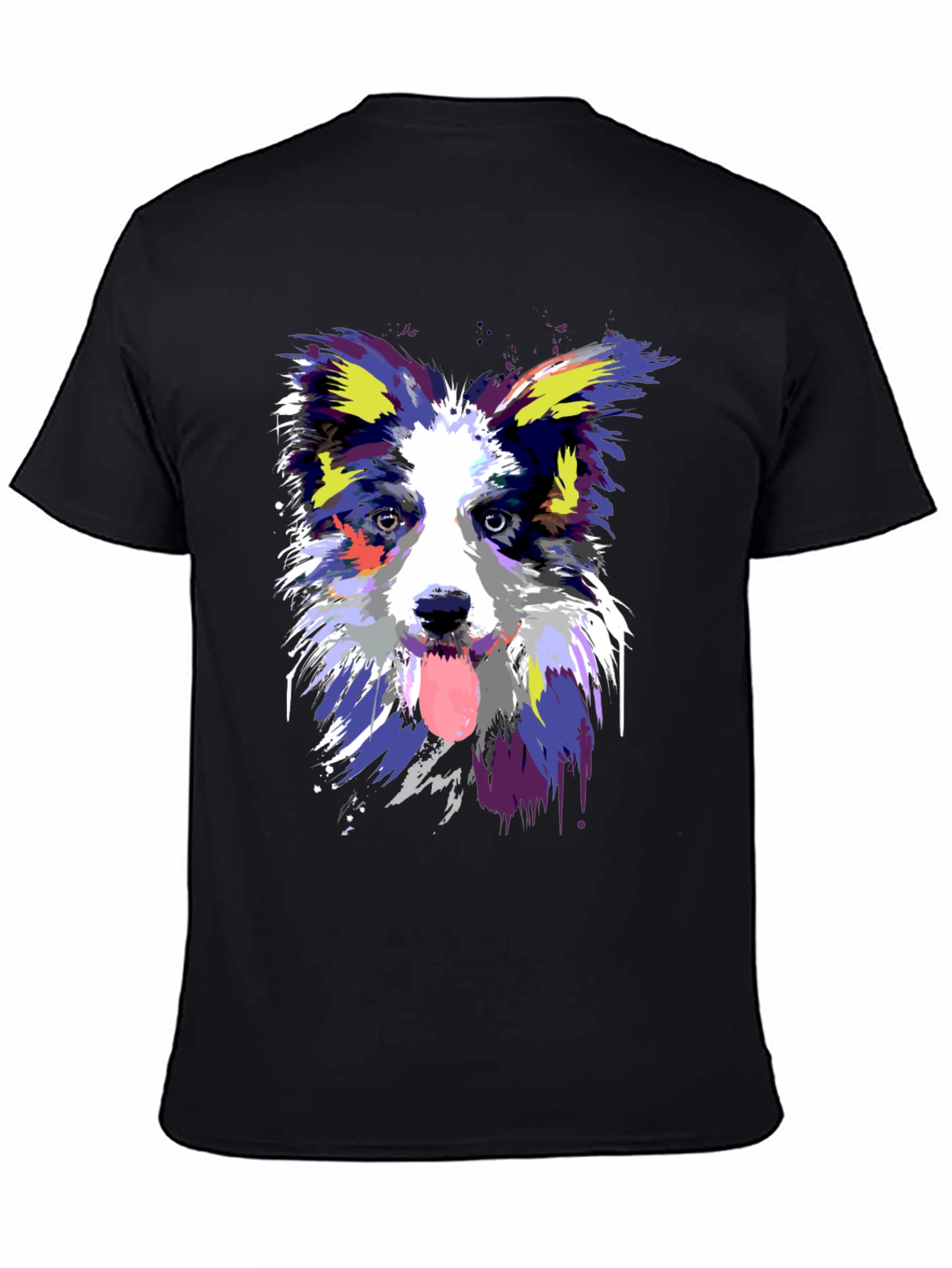 Dog Art Graphic Black T-Shirt