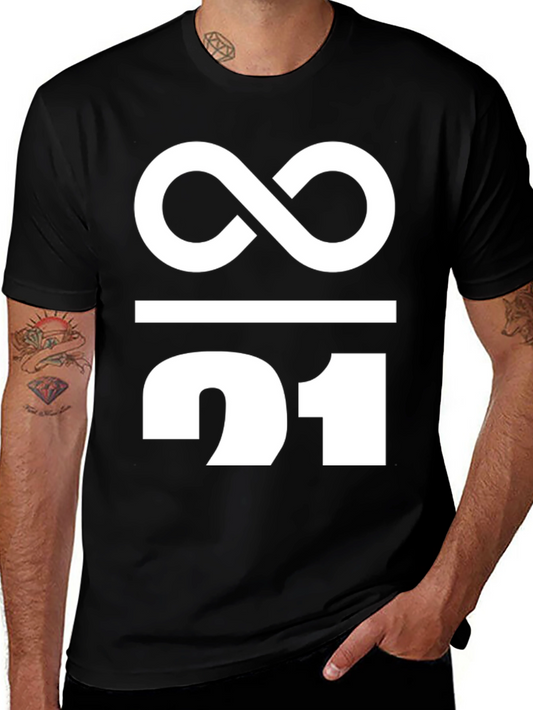 Infinity / 21 Graphic Tee - Black Cotton Blend