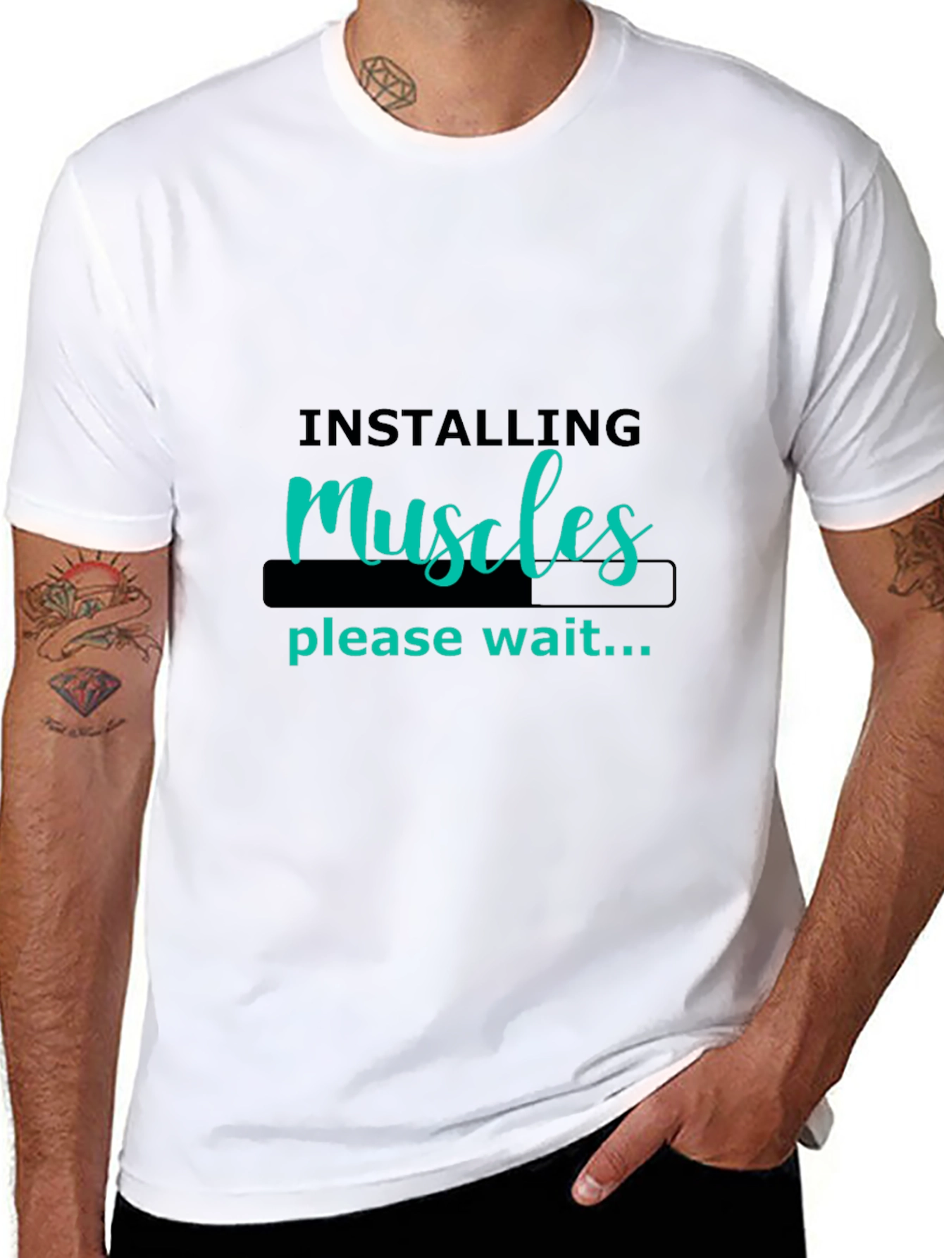Installing Muscles Graphic Tee - Gym Workout Shirt