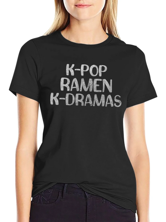 K-POP Ramen K-Dramas Black T-Shirt