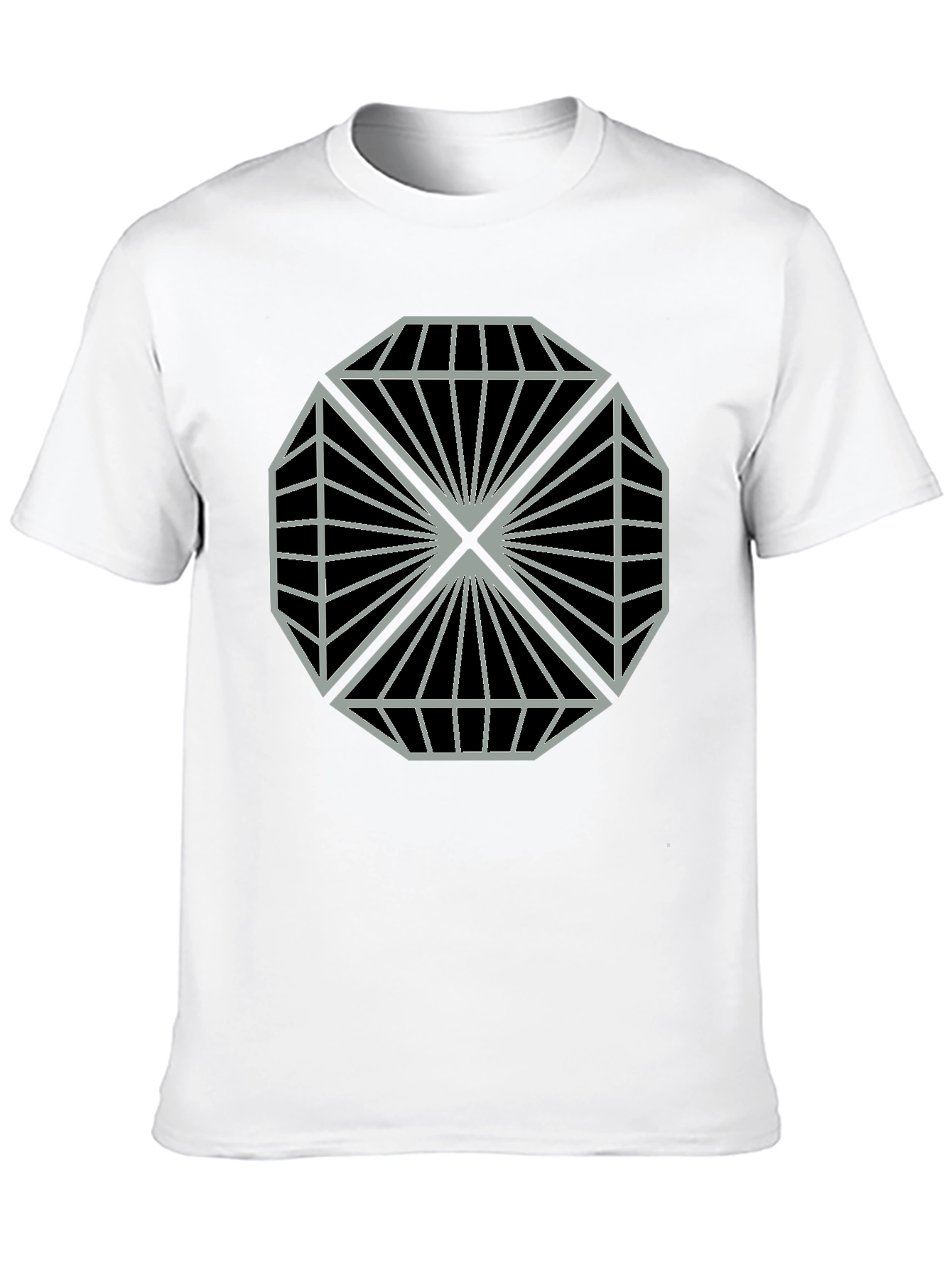 Geometric Diamond Pattern Graphic Tee