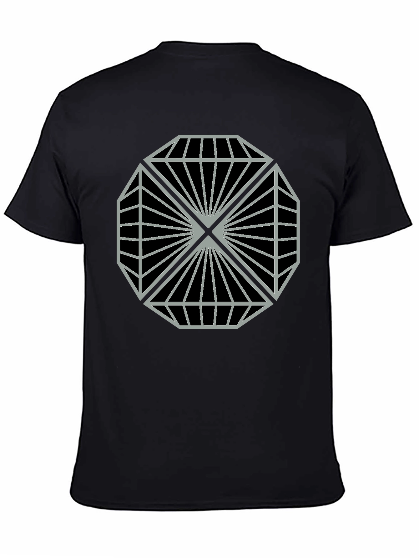 Geometric Diamond Pattern Graphic Tee