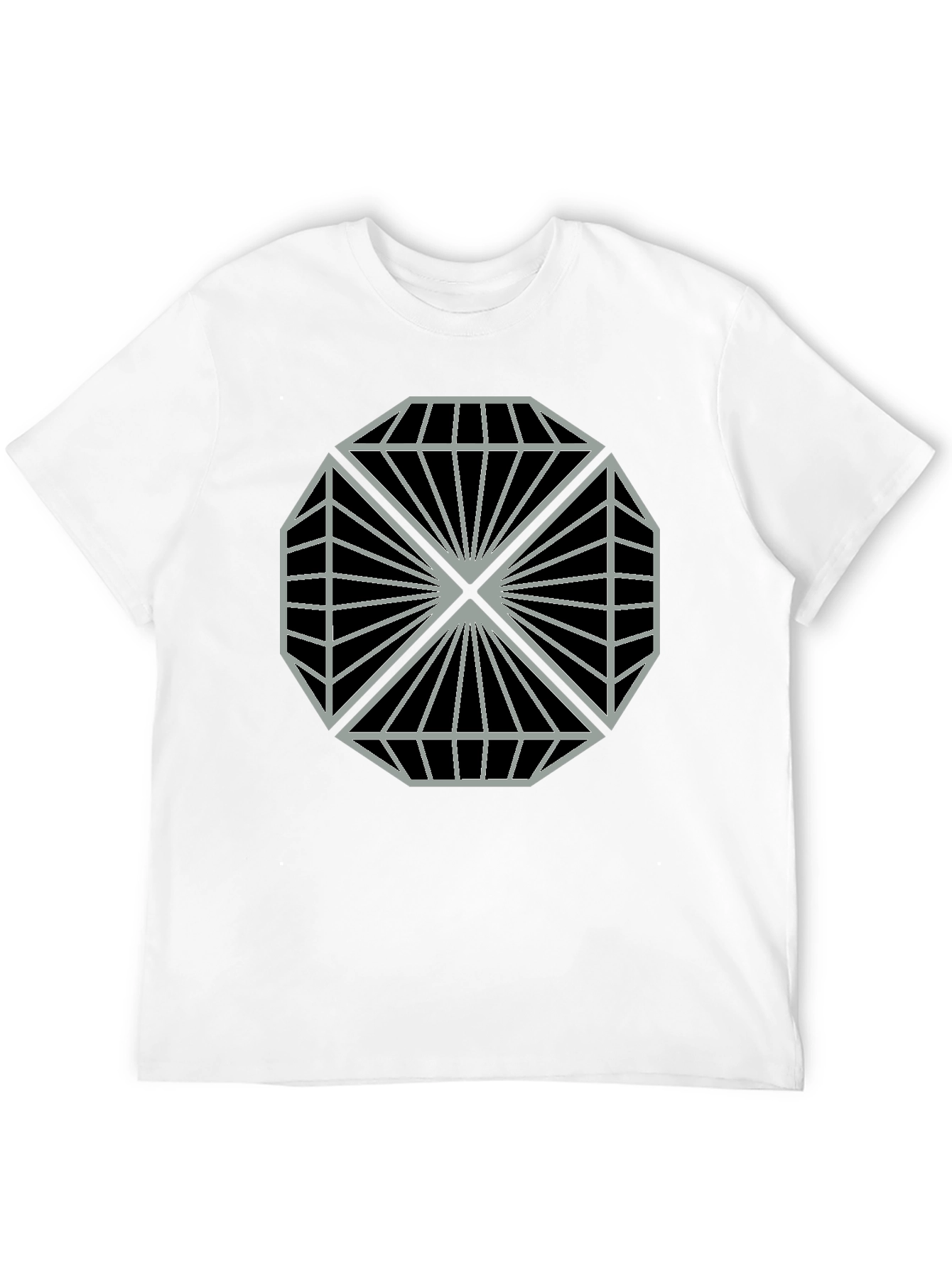Geometric Diamond Pattern Graphic Tee