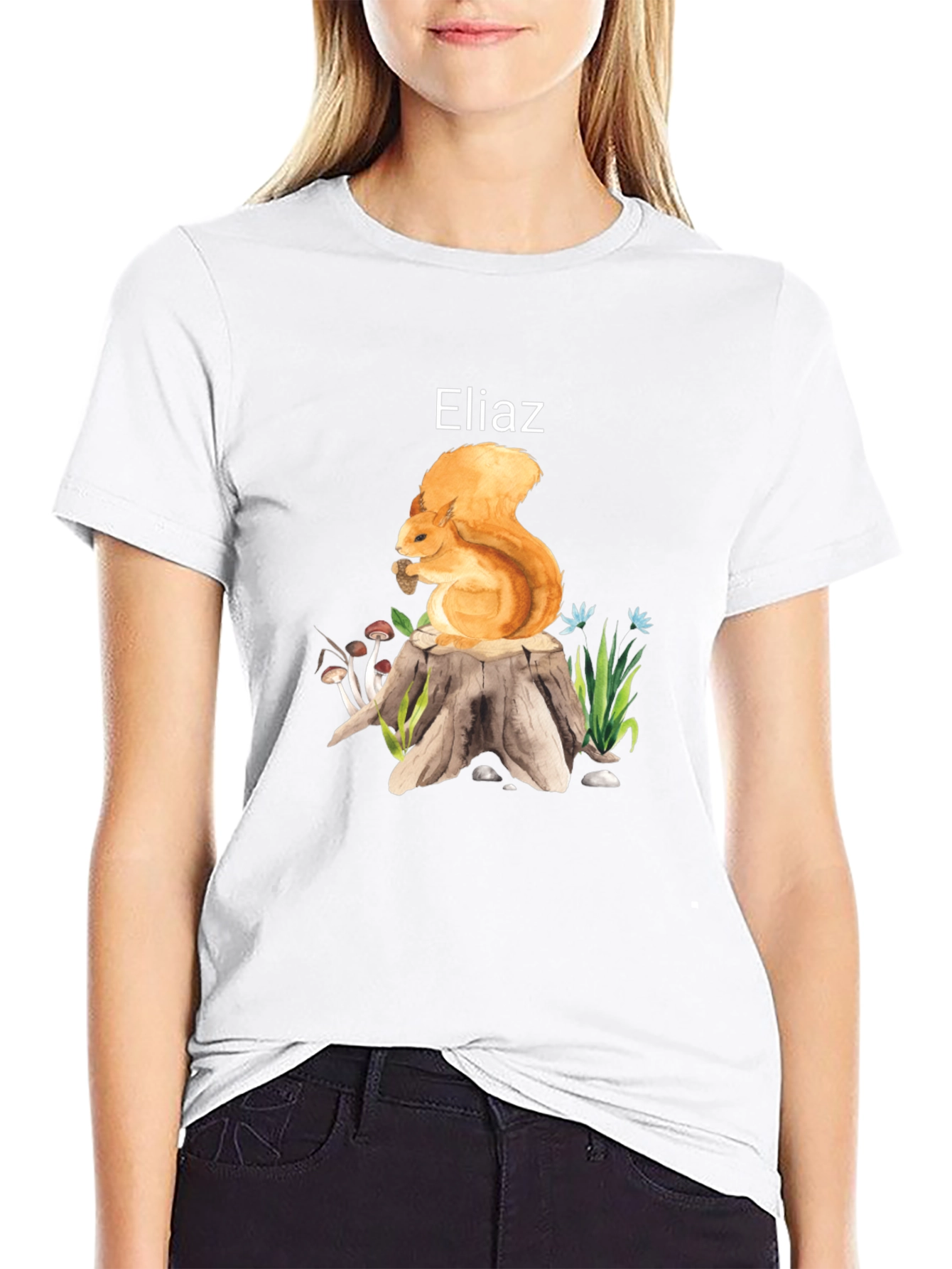 Squirrel on Stump Graphic Tee - Personalized