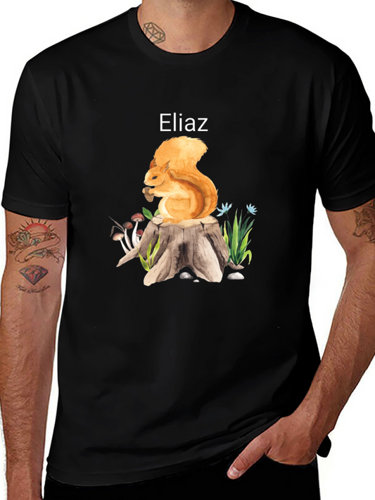 Squirrel on Stump Graphic Tee - Personalized
