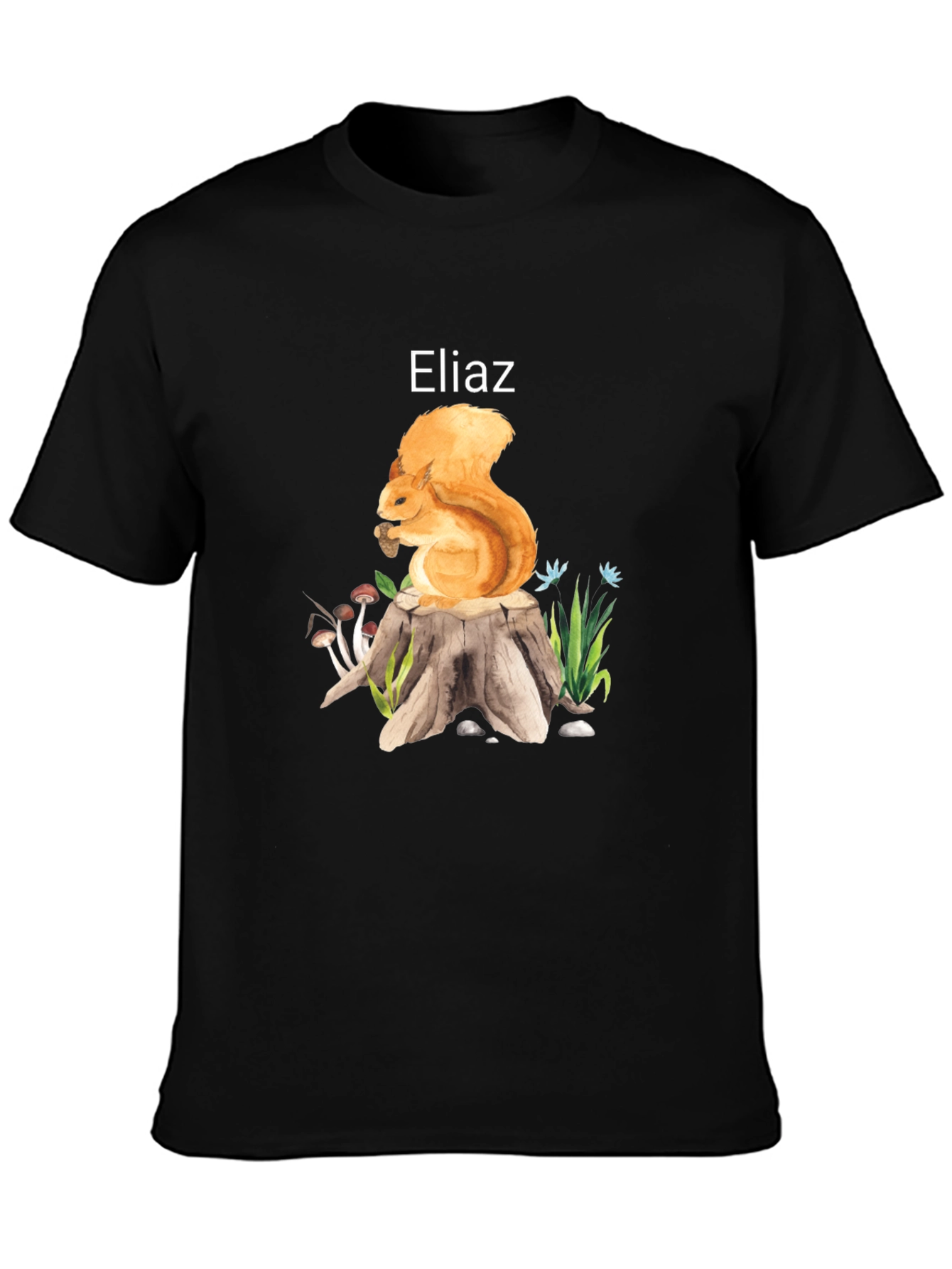 Squirrel on Stump Graphic Tee - Personalized