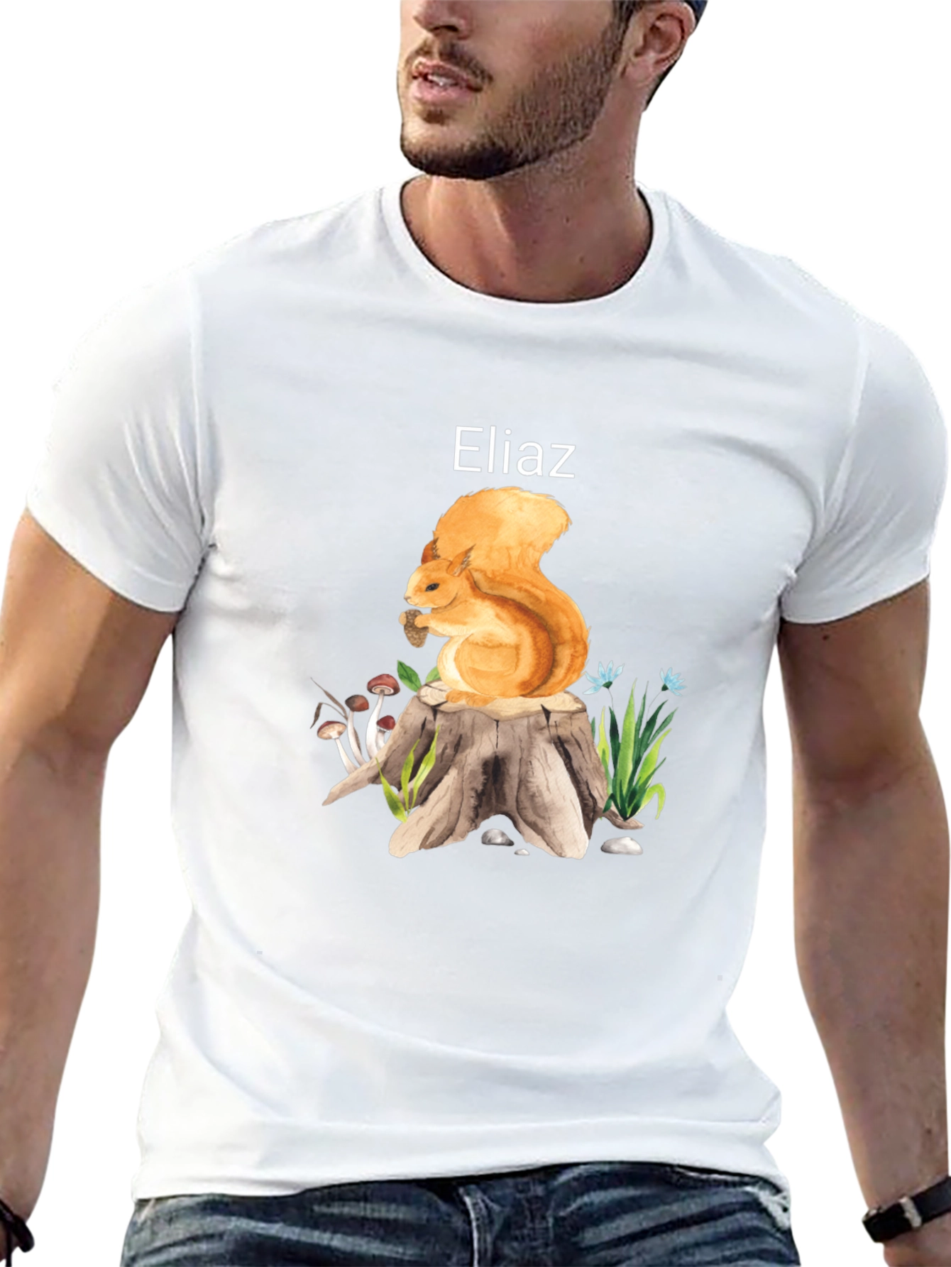 Squirrel on Stump Graphic Tee - Personalized