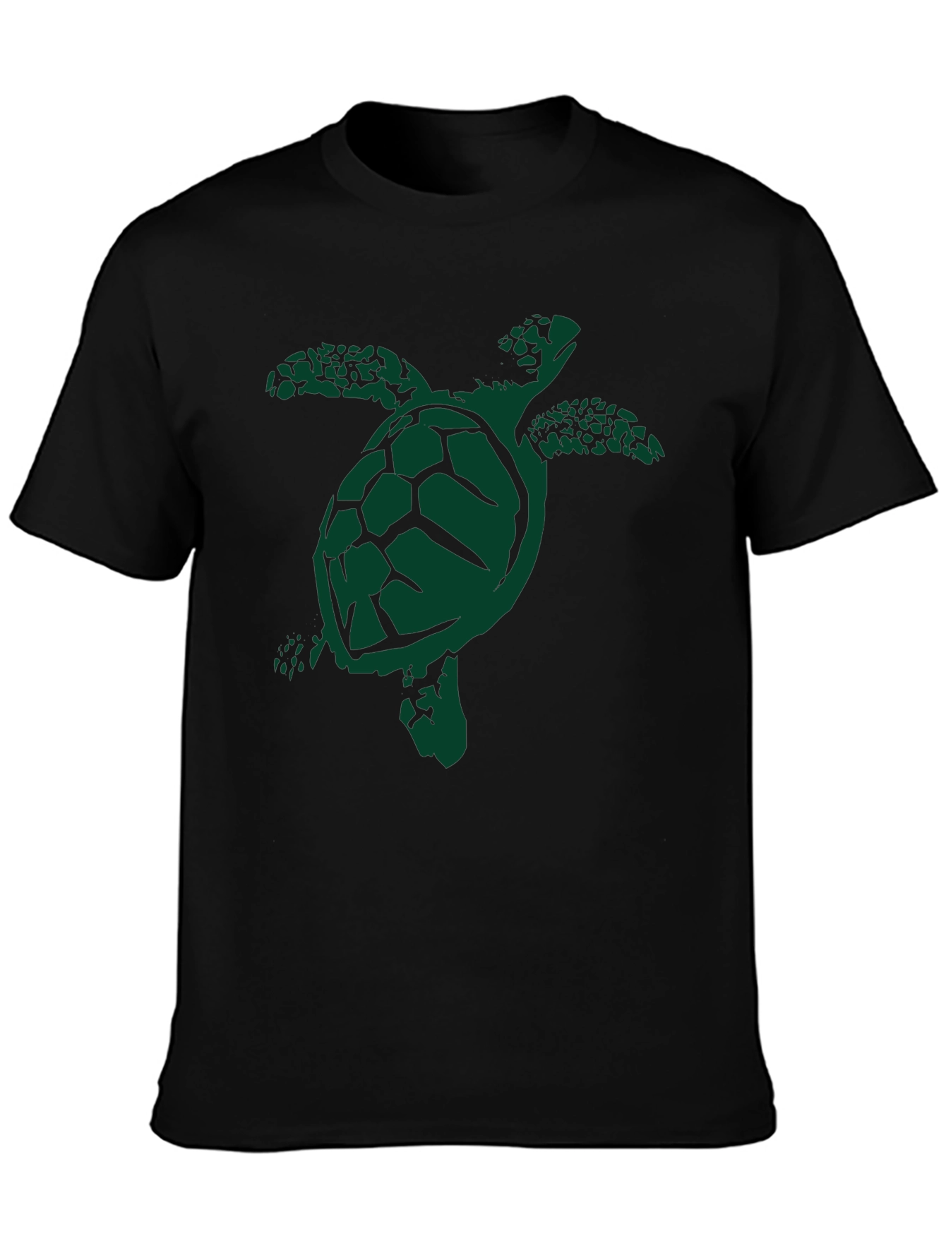 Turtle Graphic T-Shirt - Casual Black Tee