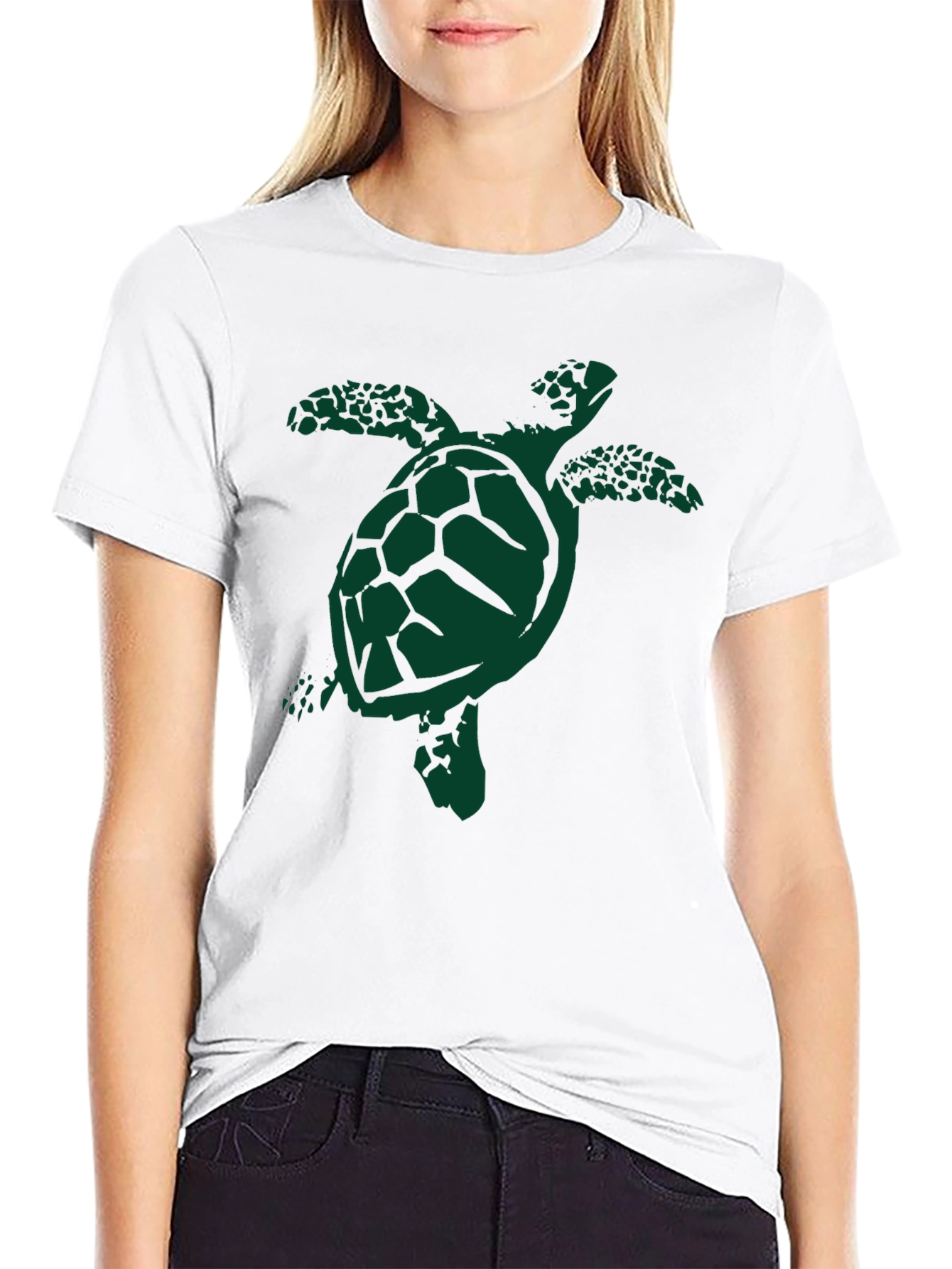 Turtle Graphic T-Shirt - Casual Black Tee