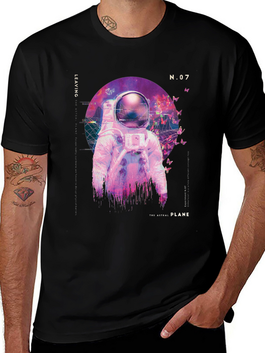 Astronaut Astral Plane Graphic Tee - Black Cotton