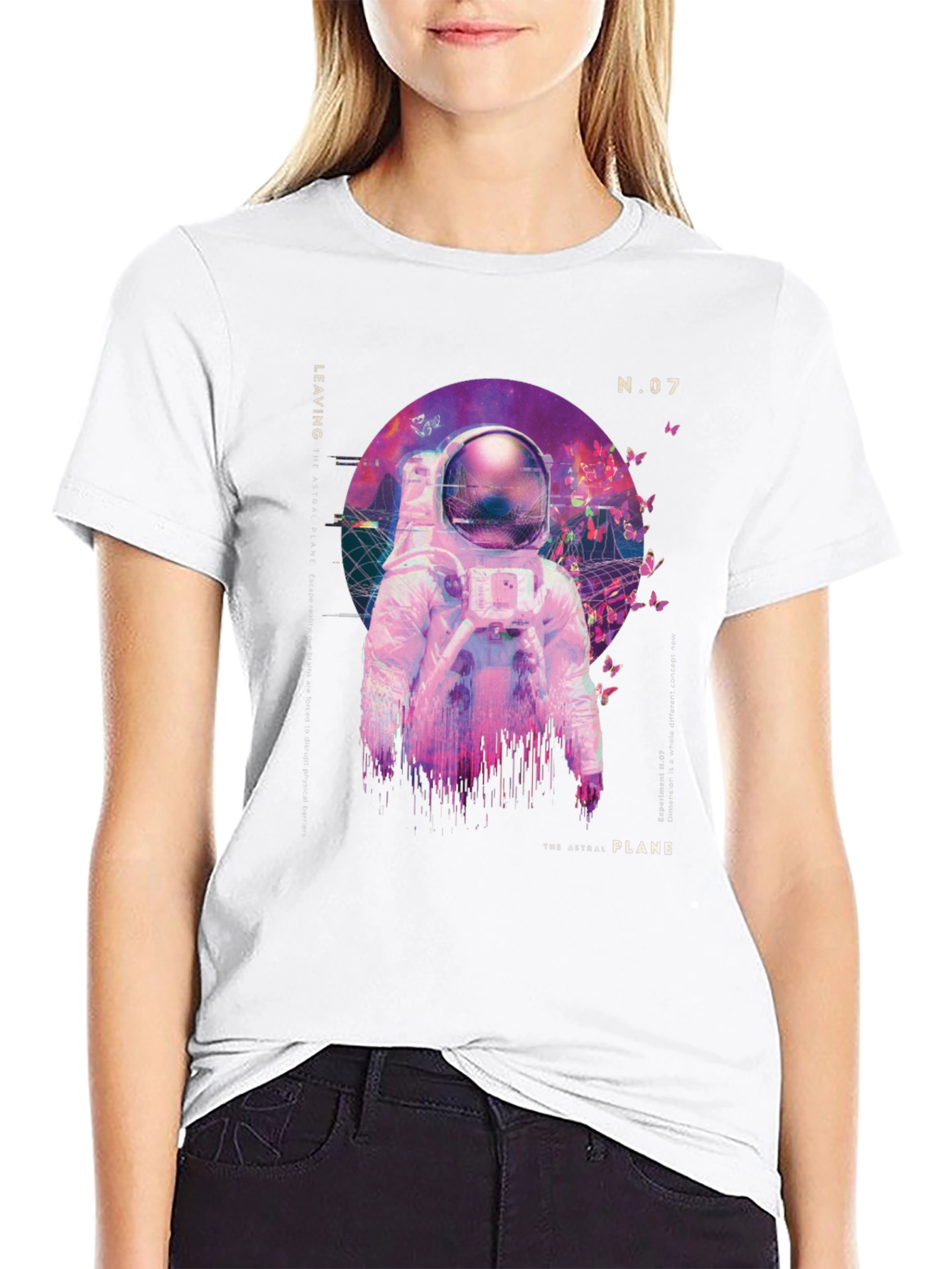 Astronaut Astral Plane Graphic Tee - Black Cotton