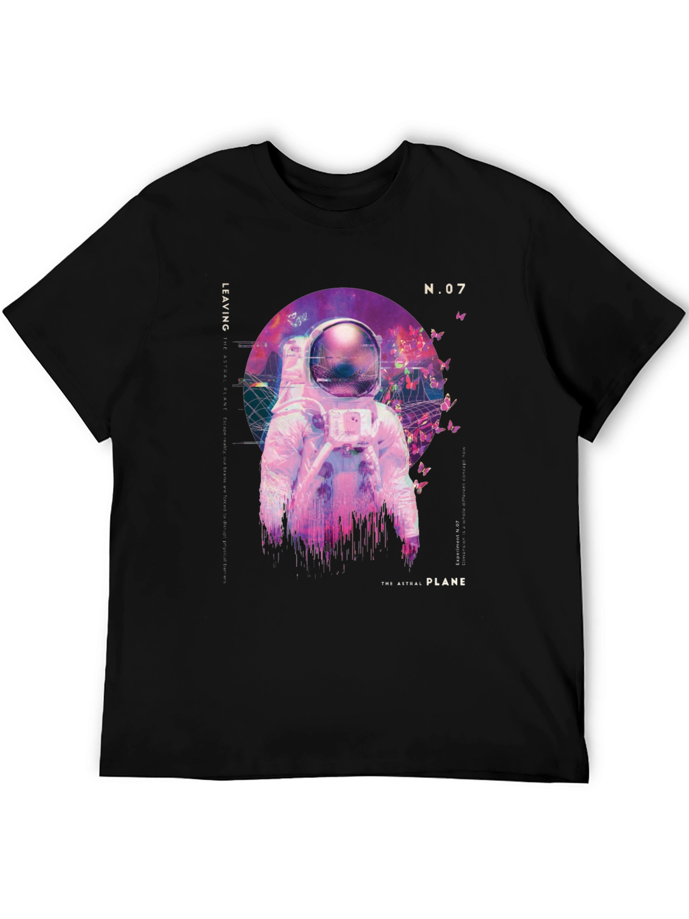 Astronaut Astral Plane Graphic Tee - Black Cotton
