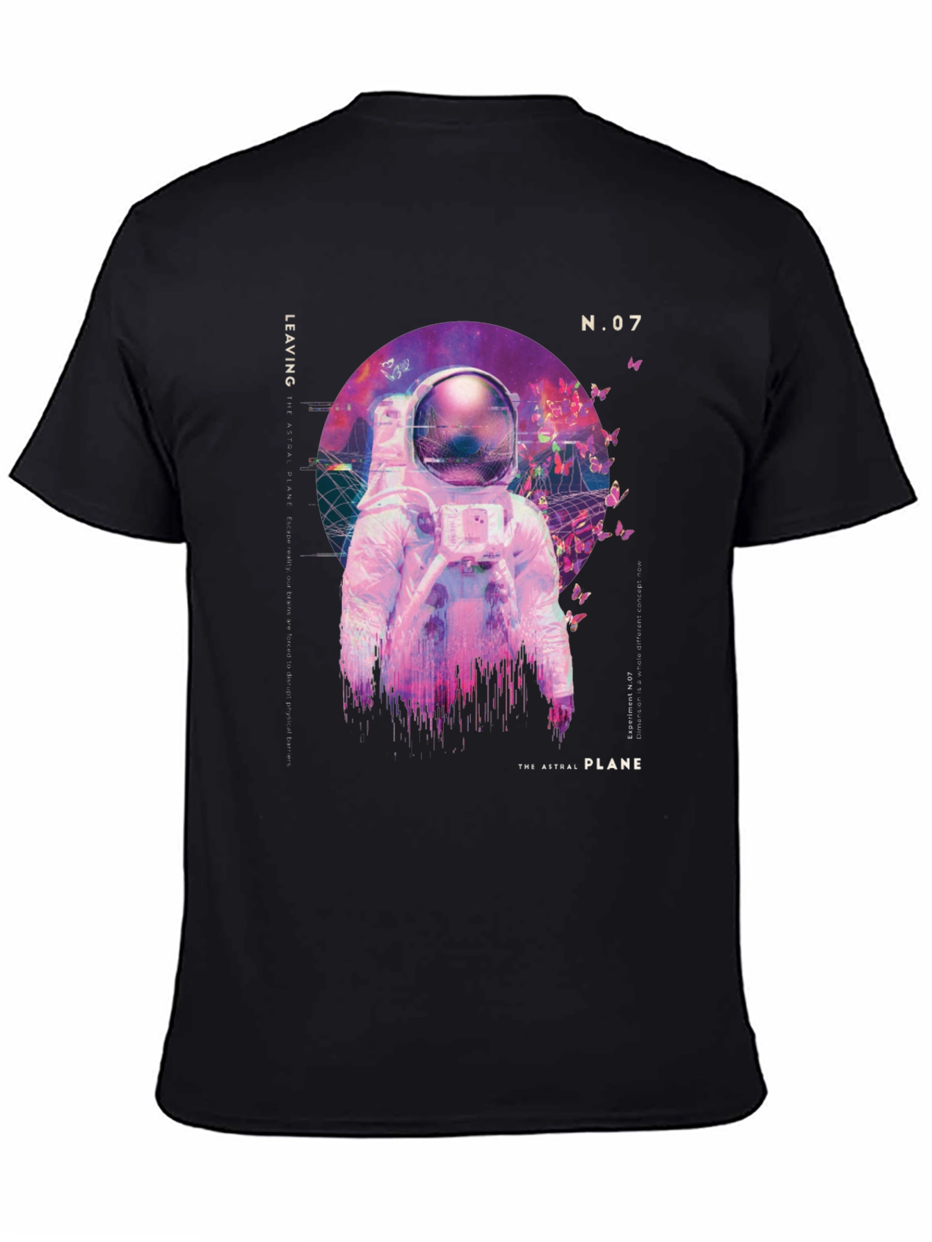 Astronaut Astral Plane Graphic Tee - Black Cotton
