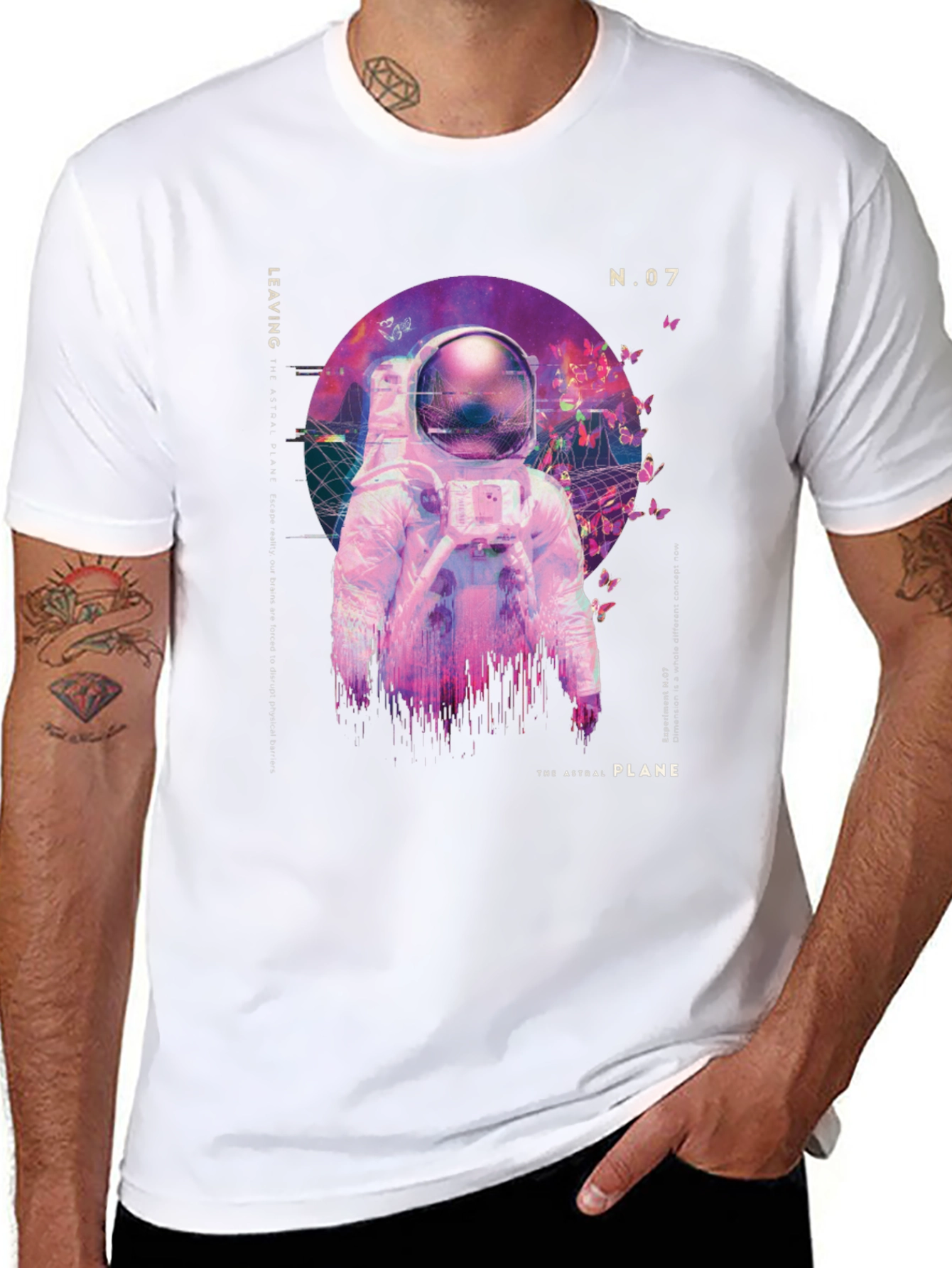 Astronaut Astral Plane Graphic Tee - Black Cotton