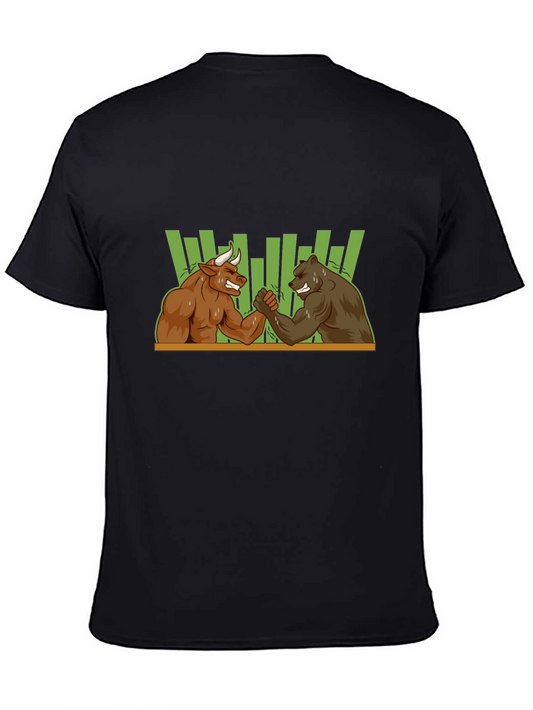 Bull vs Bear Arm Wrestling T-Shirt
