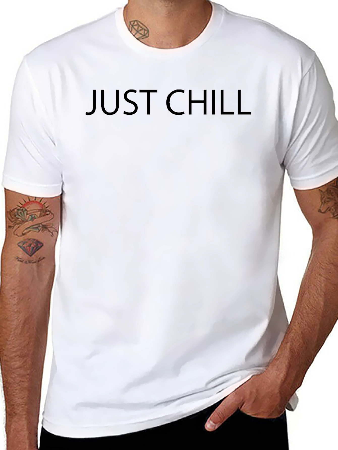 Just Chill Black Graphic Tee Shirt