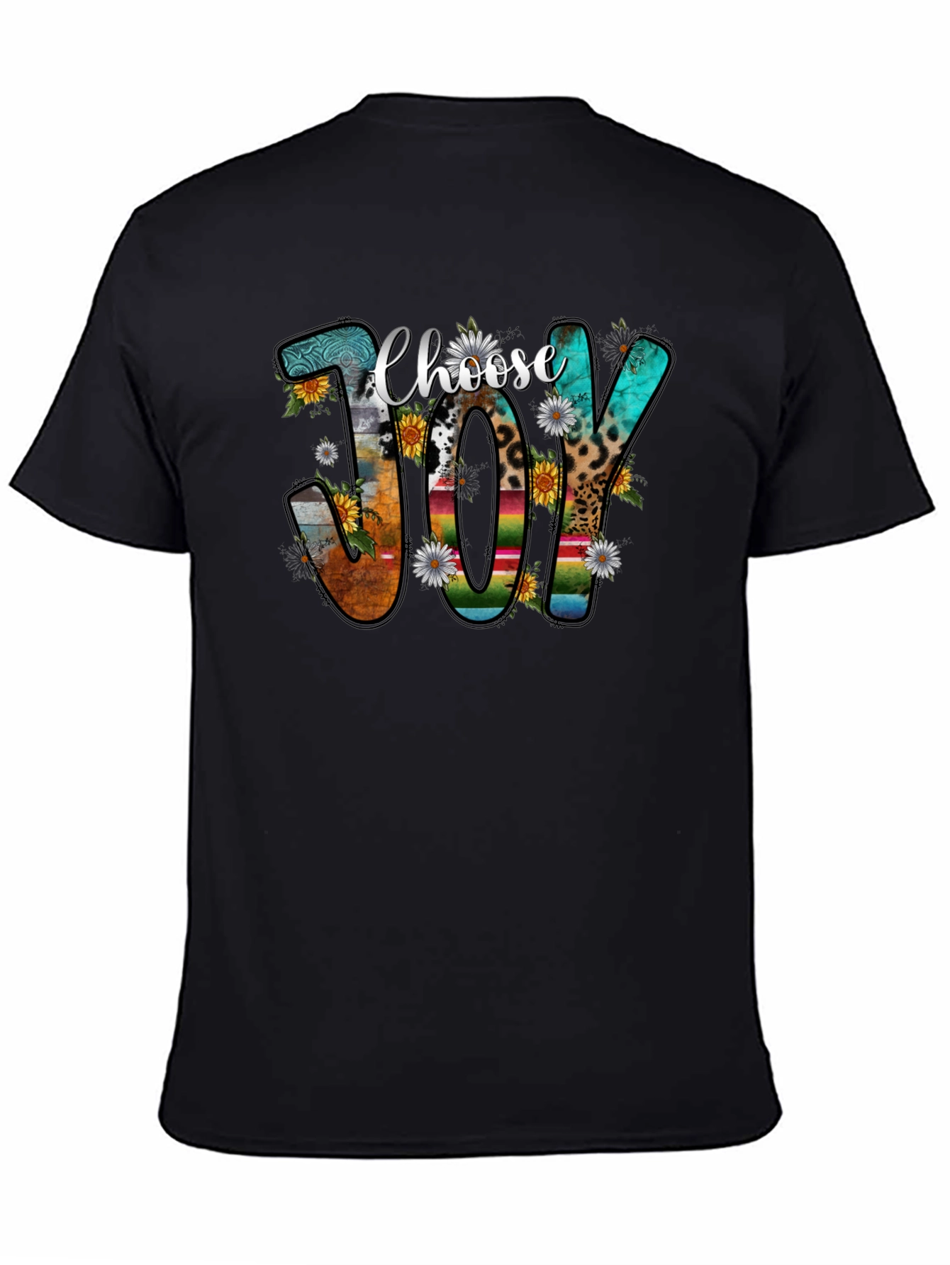 Choose Joy T-Shirt: Floral & Pattern Lettering