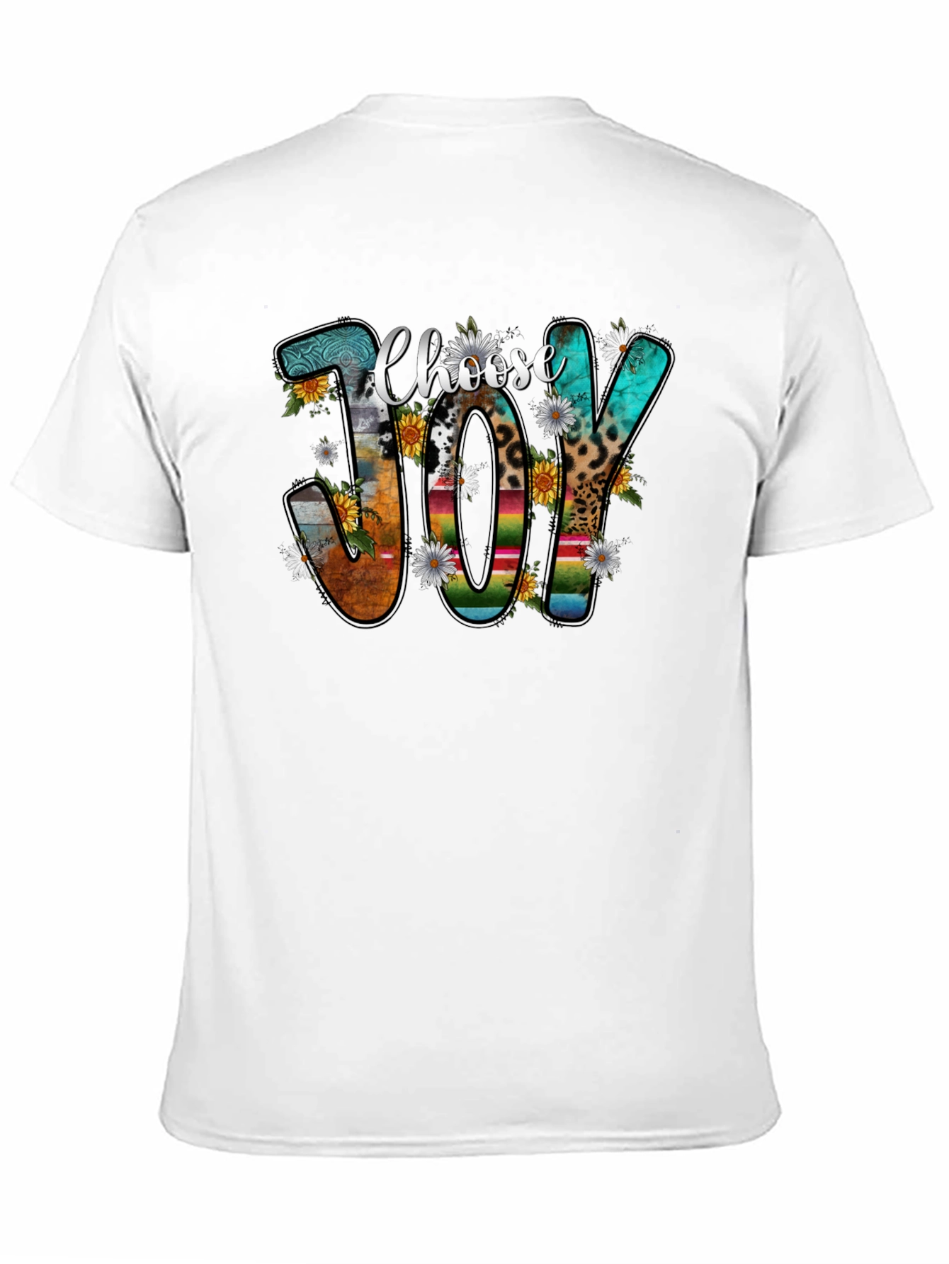 Choose Joy T-Shirt: Floral & Pattern Lettering