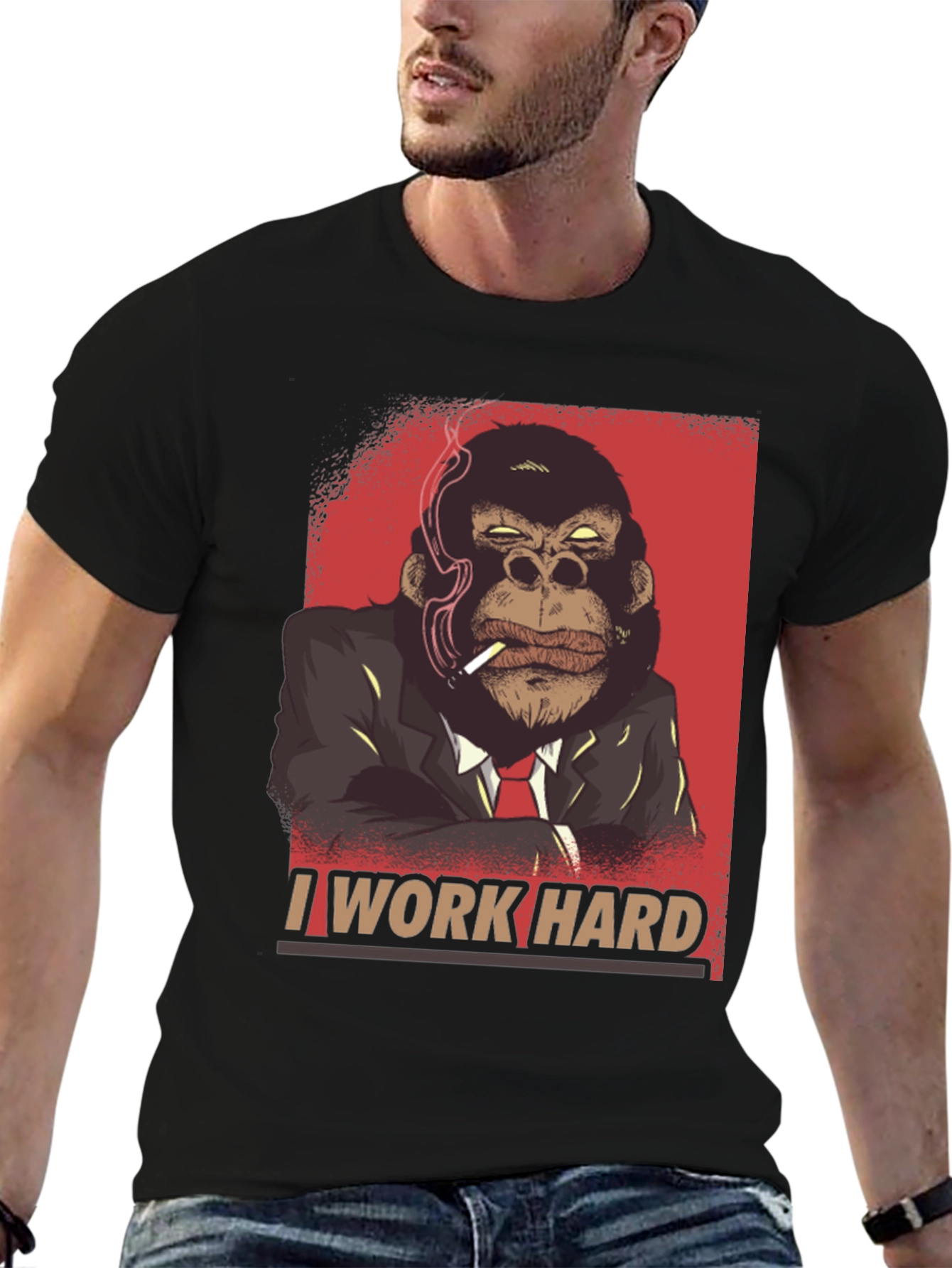I Work Hard Gorilla Graphic Tee