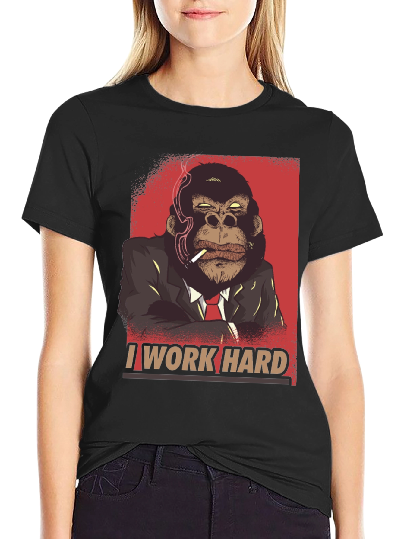 I Work Hard Gorilla Graphic Tee
