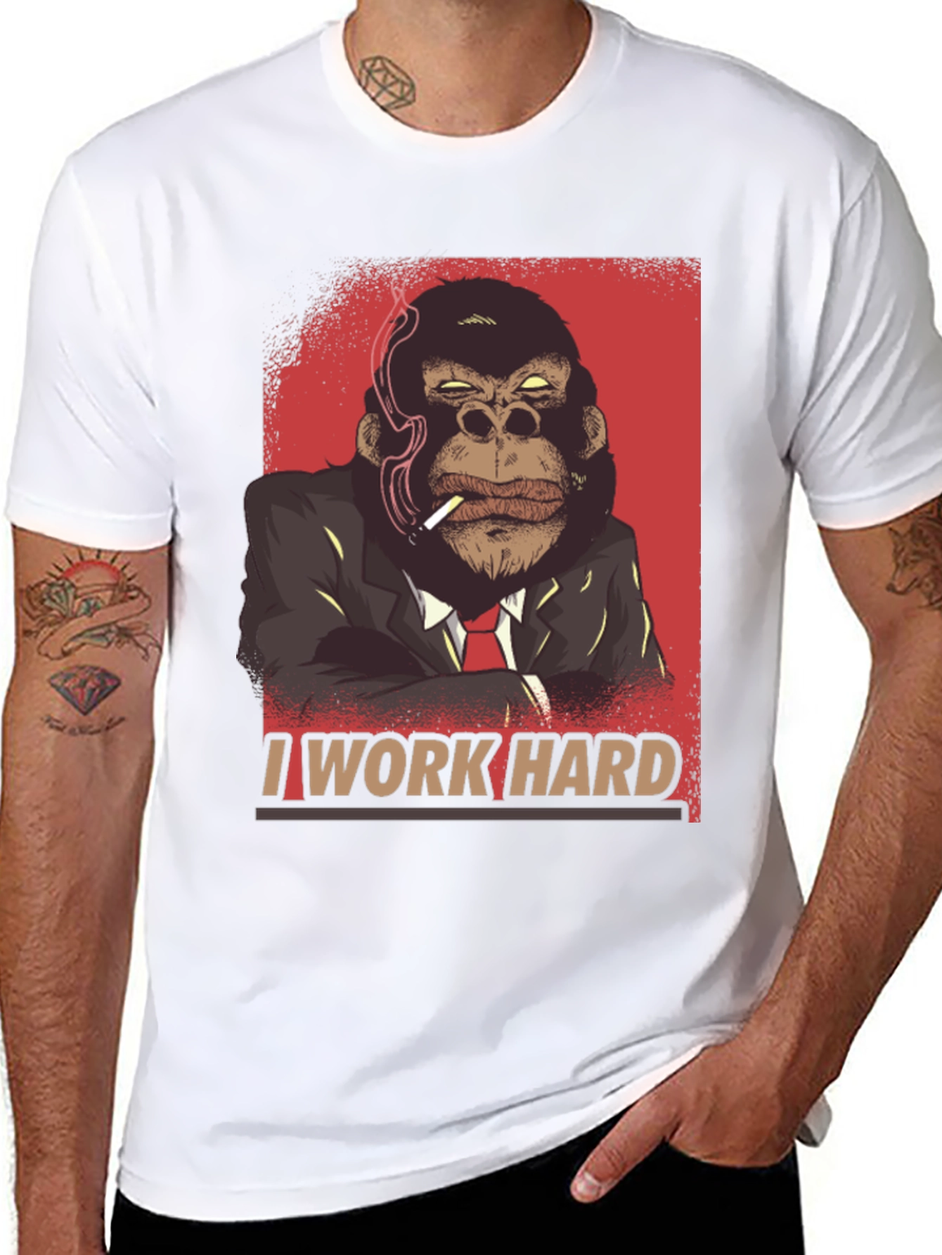 I Work Hard Gorilla Graphic Tee