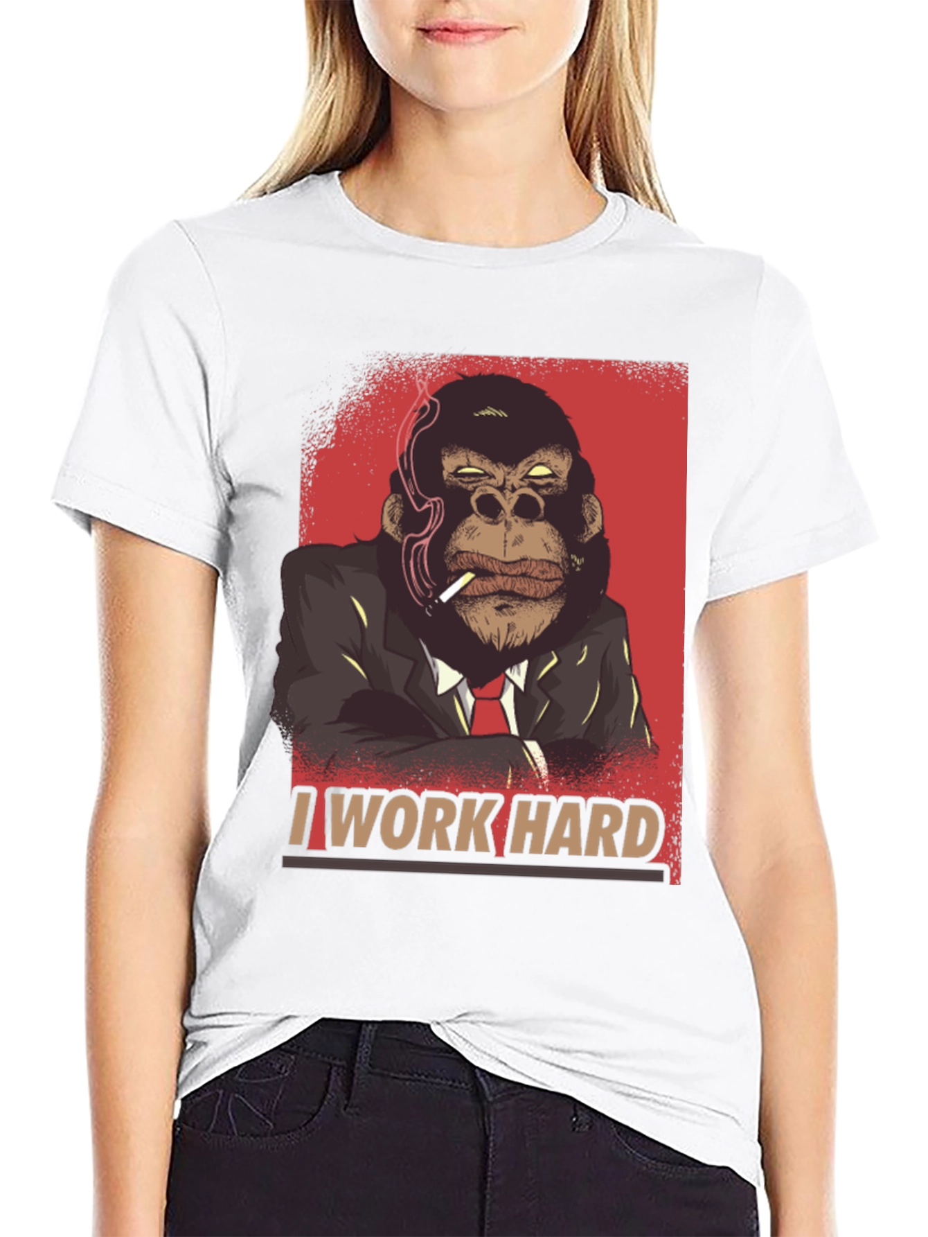 I Work Hard Gorilla Graphic Tee