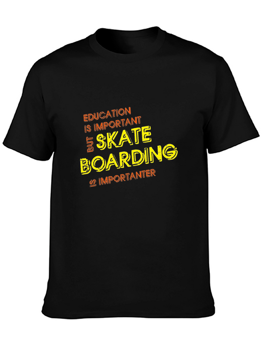 Skateboarding is Importanter T-Shirt - Black