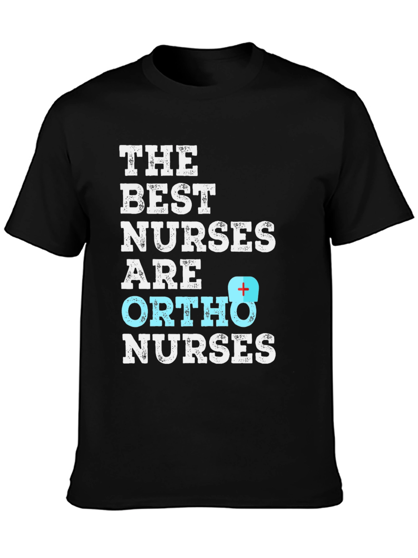 Best Ortho Nurses T-Shirt - Black Cotton Blend
