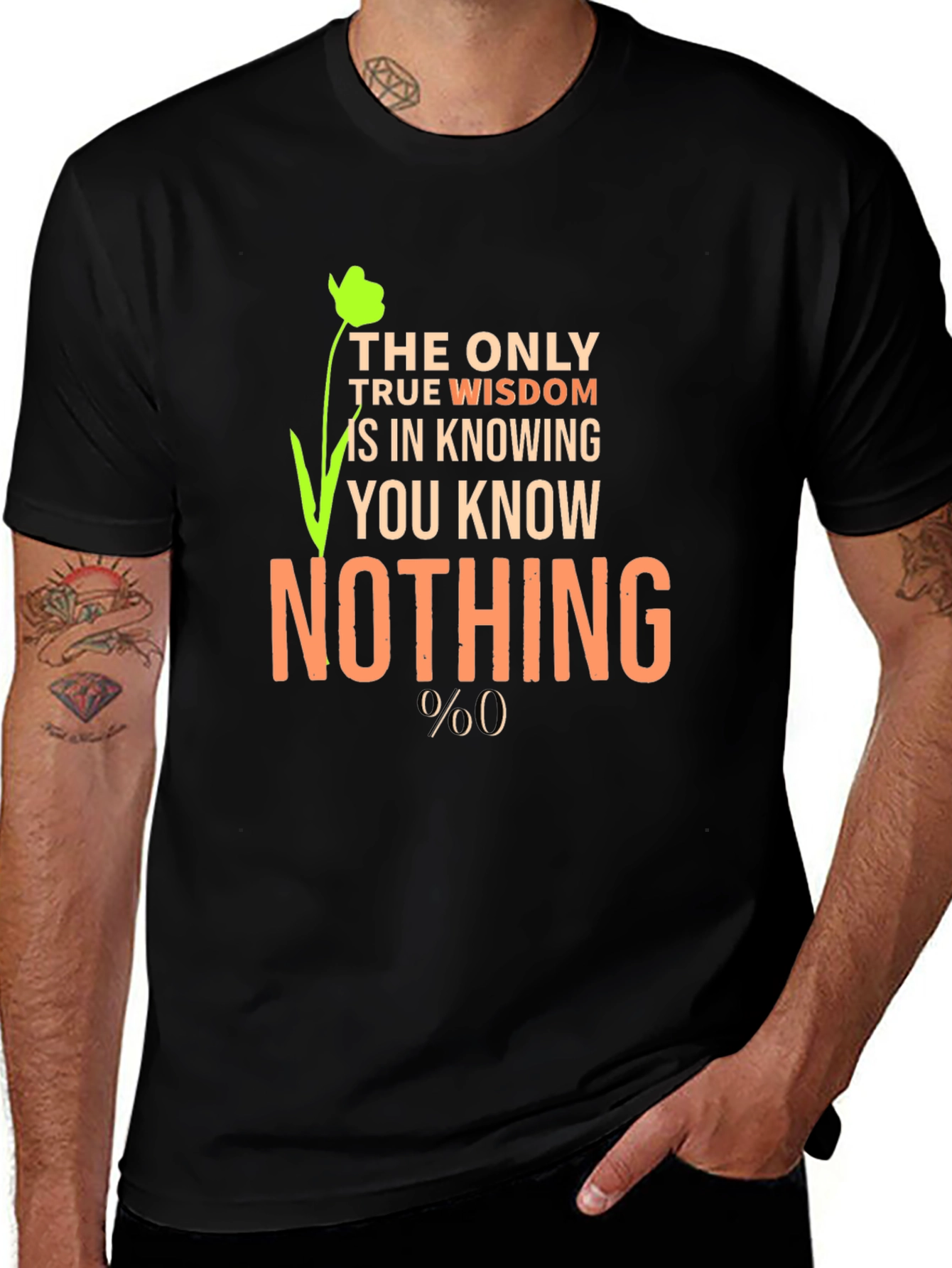 Wisdom Saying Graphic Print Mens T-Shirt
