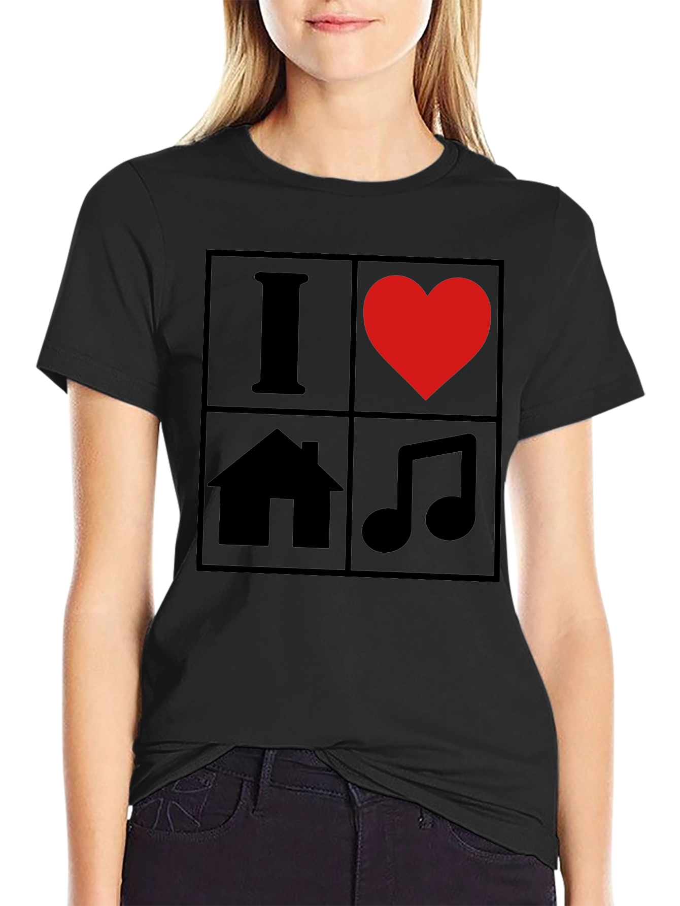 I Love House Music T-Shirt - Black Graphic Tee