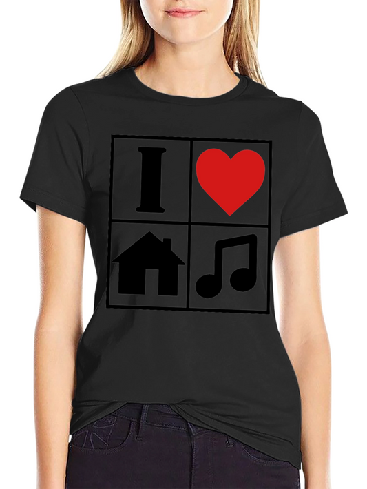 I Love House Music T-Shirt - Black Graphic Tee