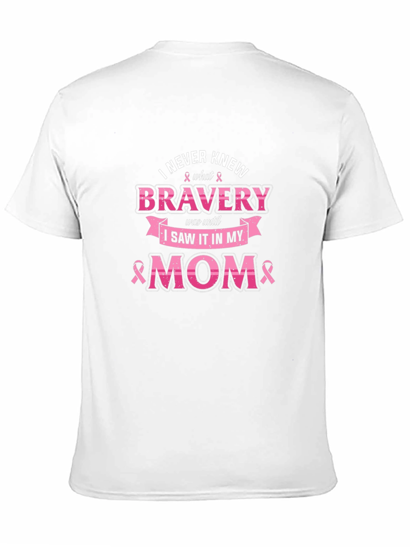 Bravery Mom Breast Cancer Awareness Graphic T-Shirt