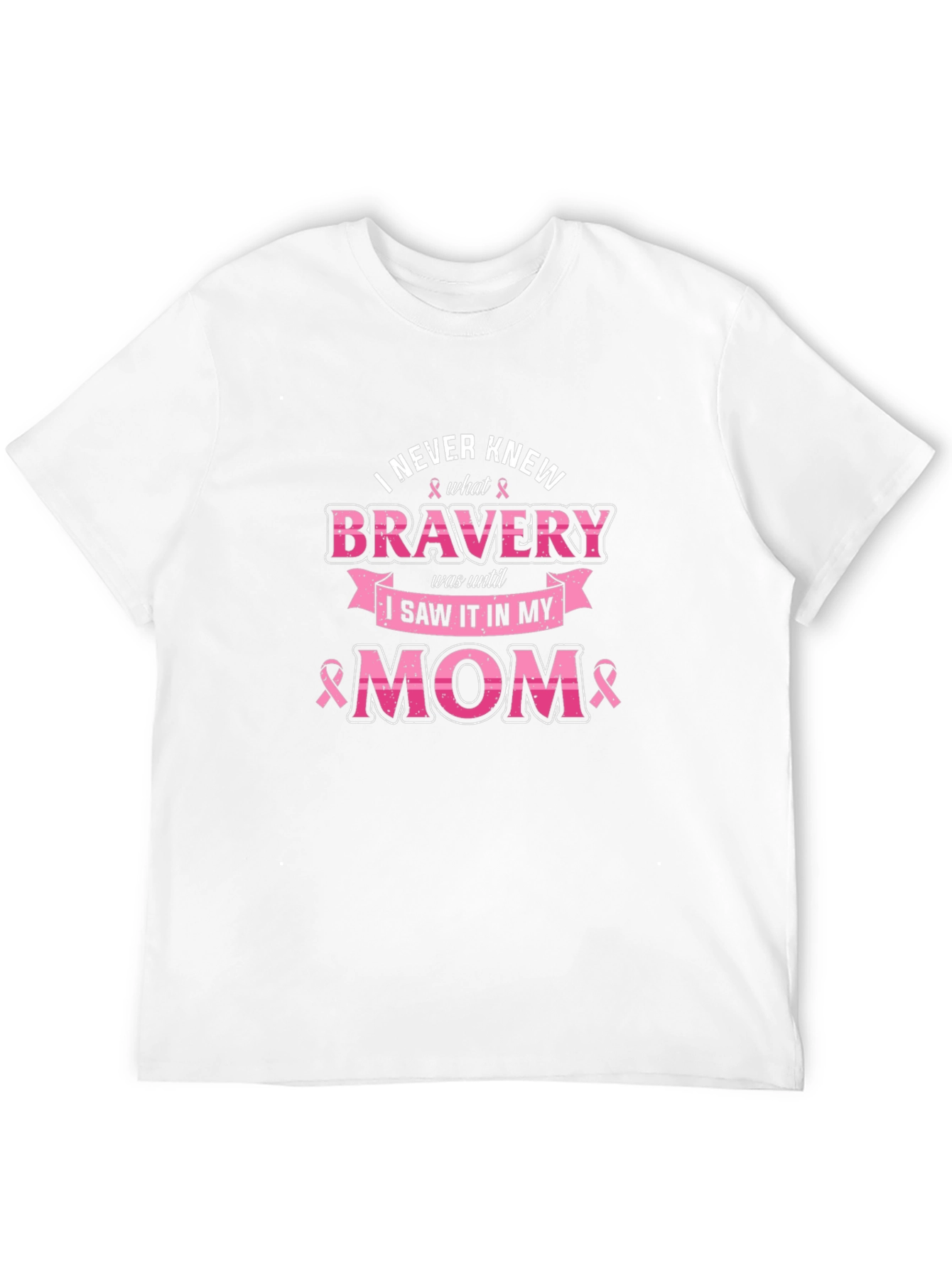 Bravery Mom Breast Cancer Awareness Graphic T-Shirt
