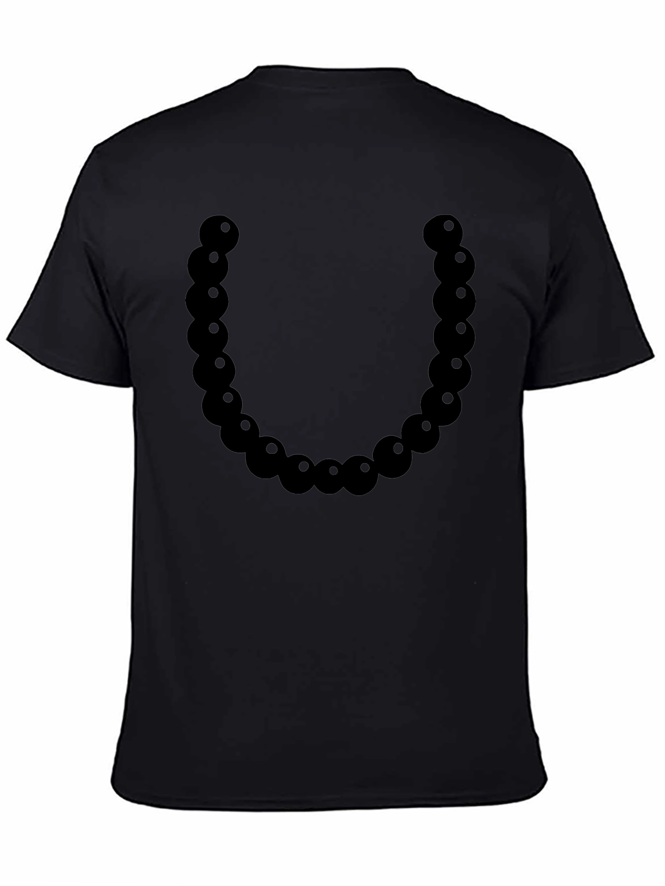 Black Bead Necklace Graphic Tee - Casual Style