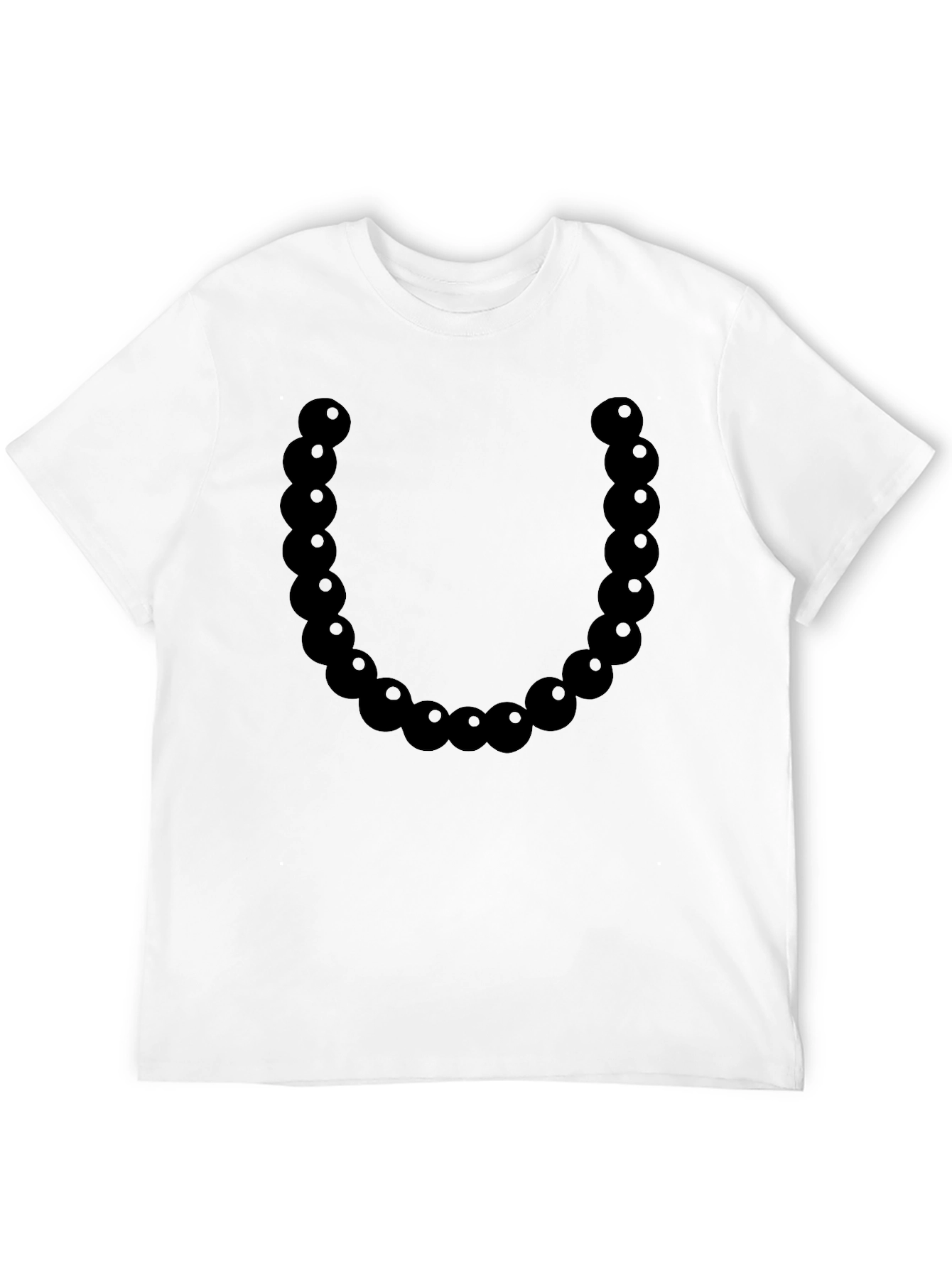 Black Bead Necklace Graphic Tee - Casual Style