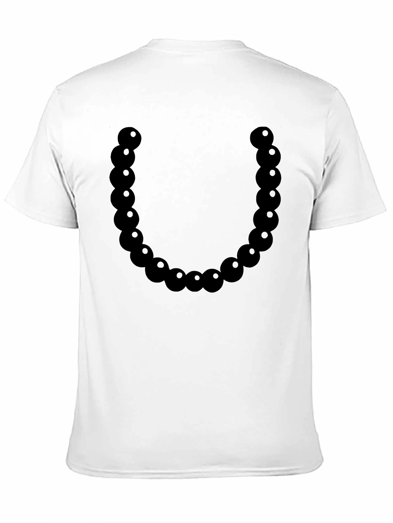 Black Bead Necklace Graphic Tee - Casual Style