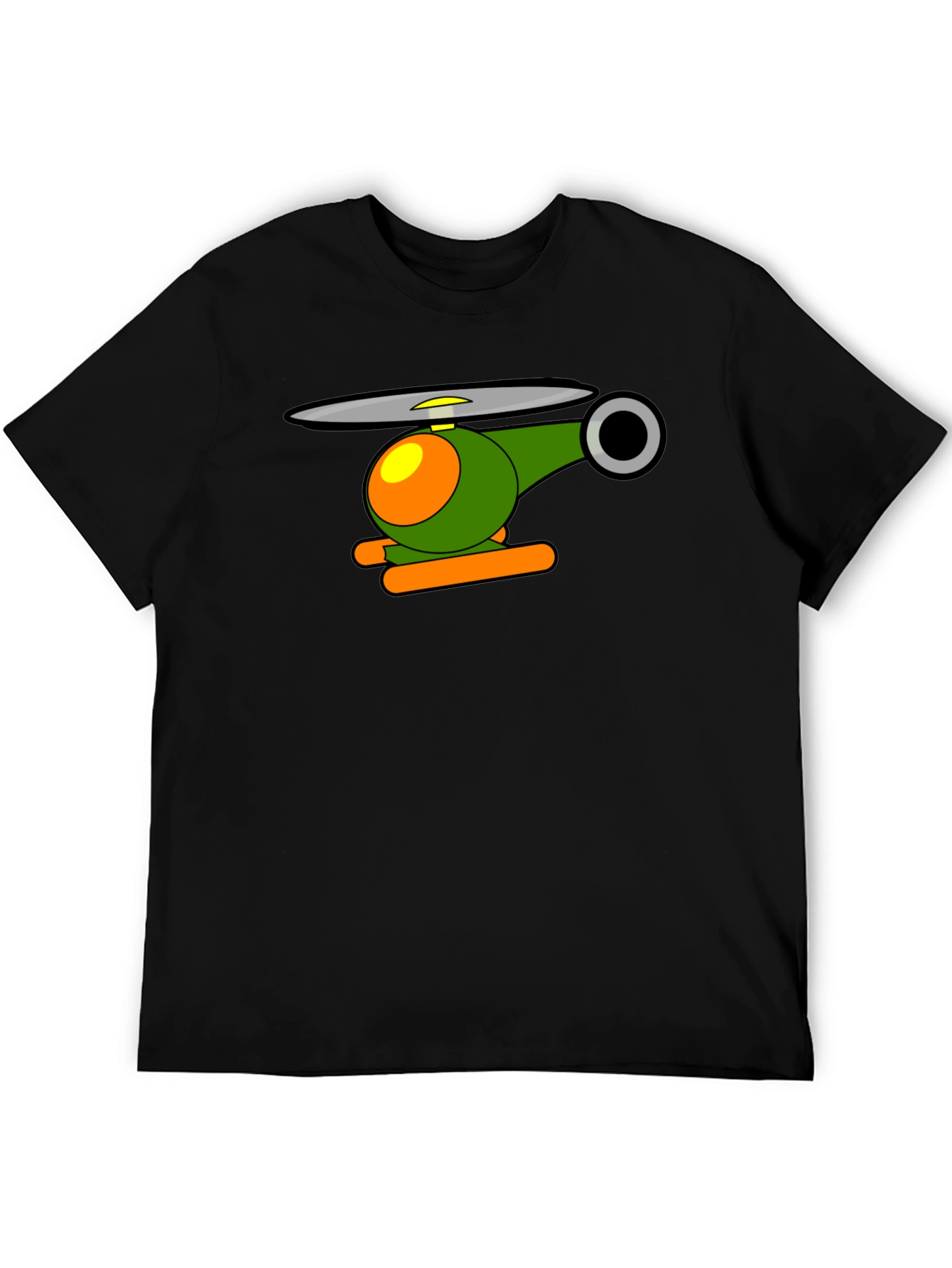 Cartoon Helicopter Graphic T-Shirt