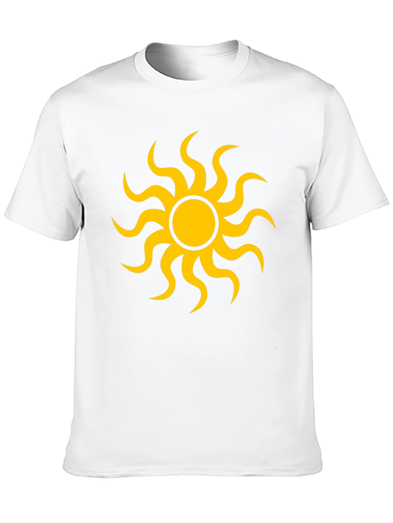 Black T-Shirt with Yellow Sun Graphic