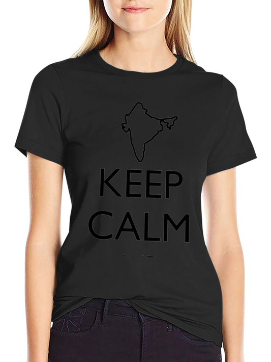 Keep Calm India Map Graphic Tee - Black