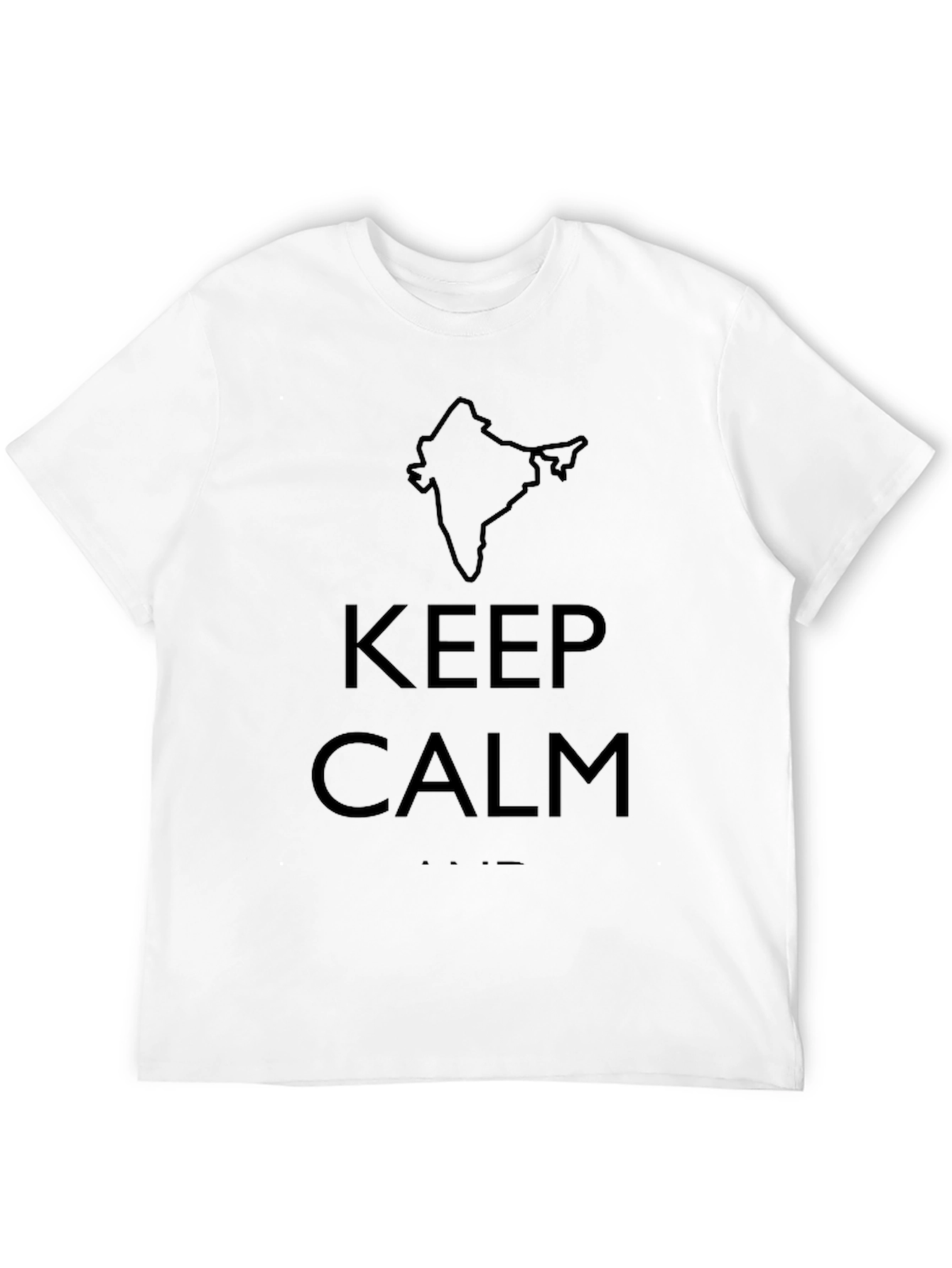 Keep Calm India Map Graphic Tee - Black